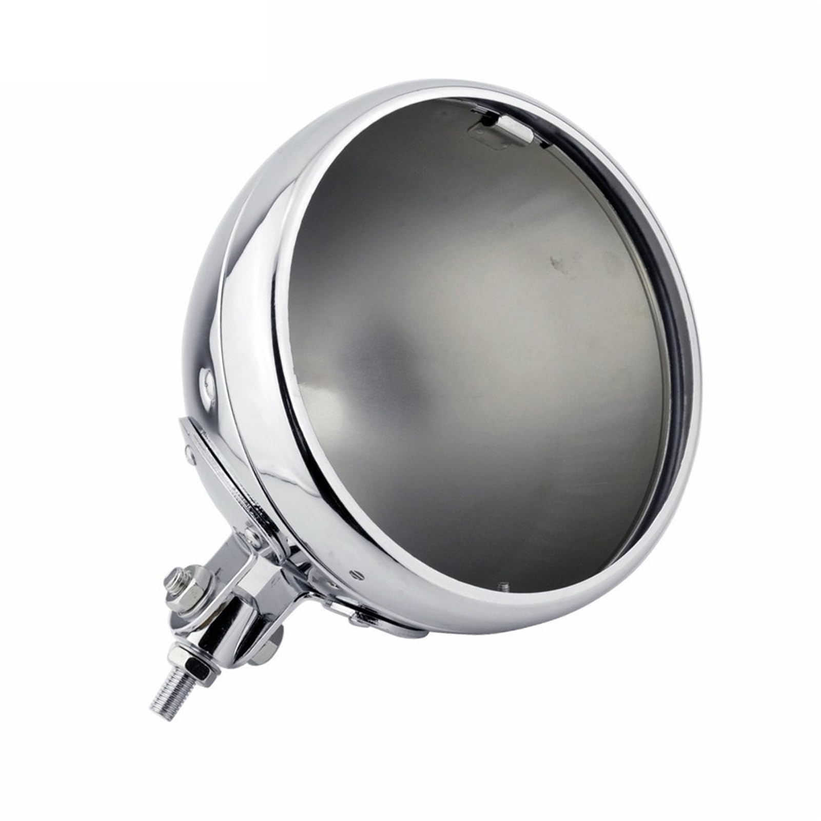Phares de moto à LED Phare de moto Convient pour Harley personnalisé Chopper Bobber Convient pour Honda7 ''pouces phare LED lampe frontale seau boîtier phare coquille(Chrome)