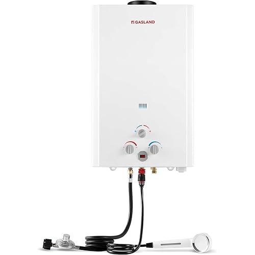 GASLAND 5.28 GPM Outdoor Tankless Liquid Propane Water Heater 20L, High Efficiency On Demand Hot Water Heater for Large Group, Off Grid, Mobile Home, Outdoor Kitchen, BE528