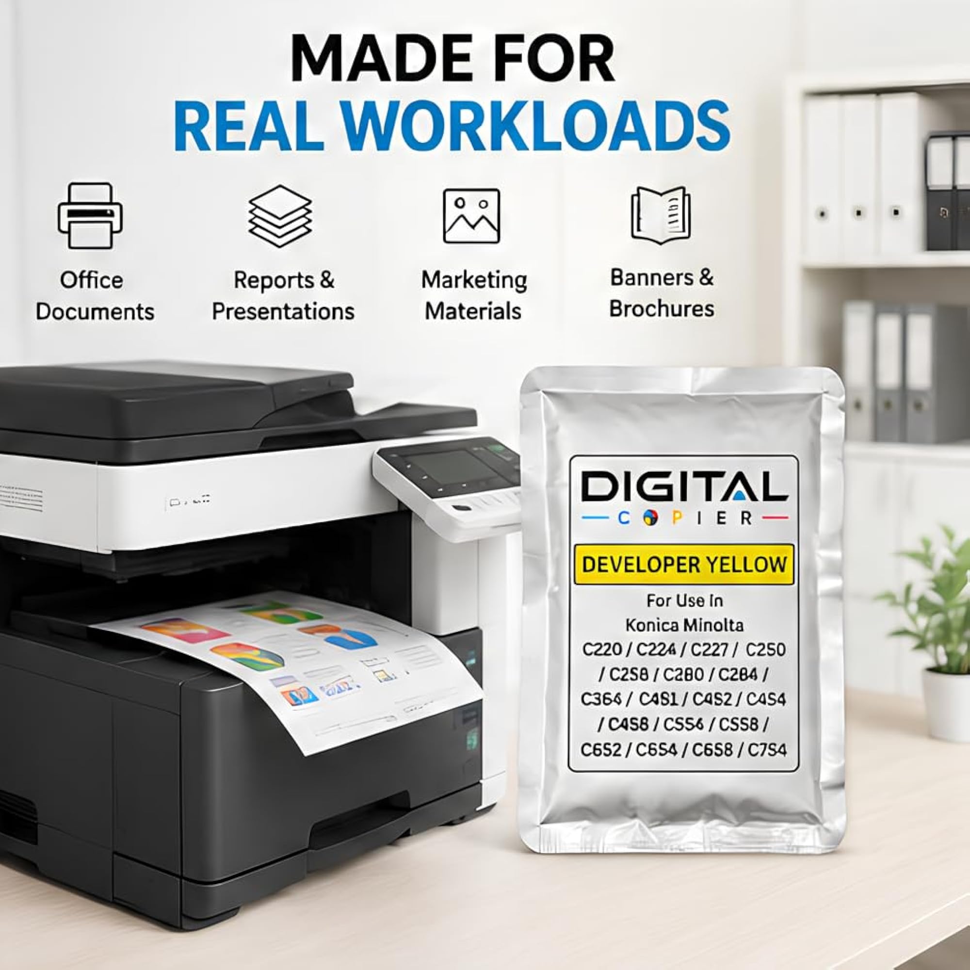 Compatible for Konica Minolta Bizhub Yellow Developer Powder