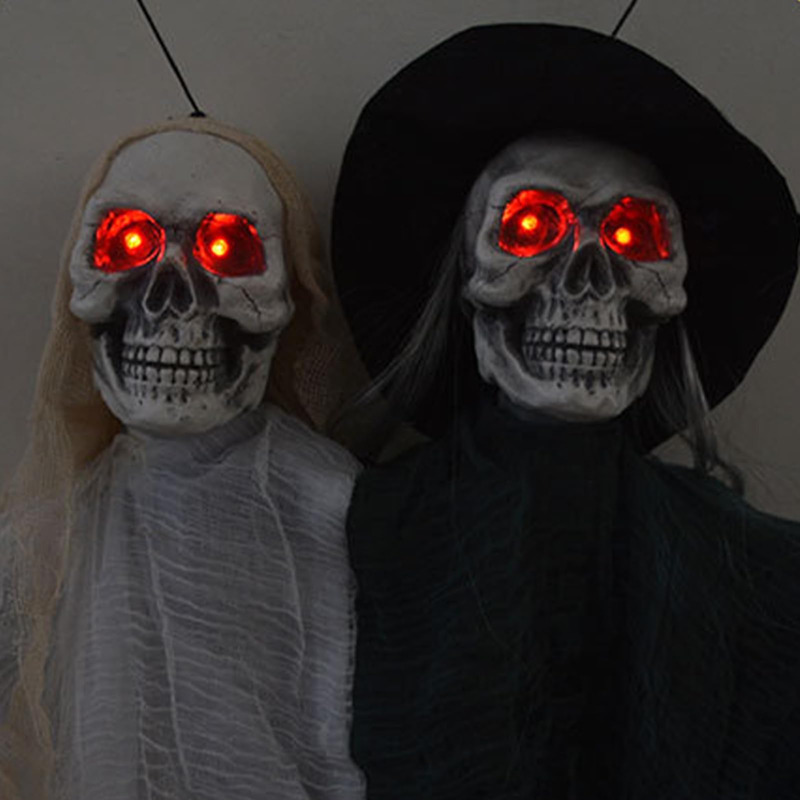 Halloween Dekoracje Szkieletowe Horror Rekwizyty z Dźwiękiem Straszna Panna | Dekoracje halloweenowe do pomieszczeń Na Podwórko, Balkon, Trawnik, Patio, Ganek, Ogród, Dziedziniec