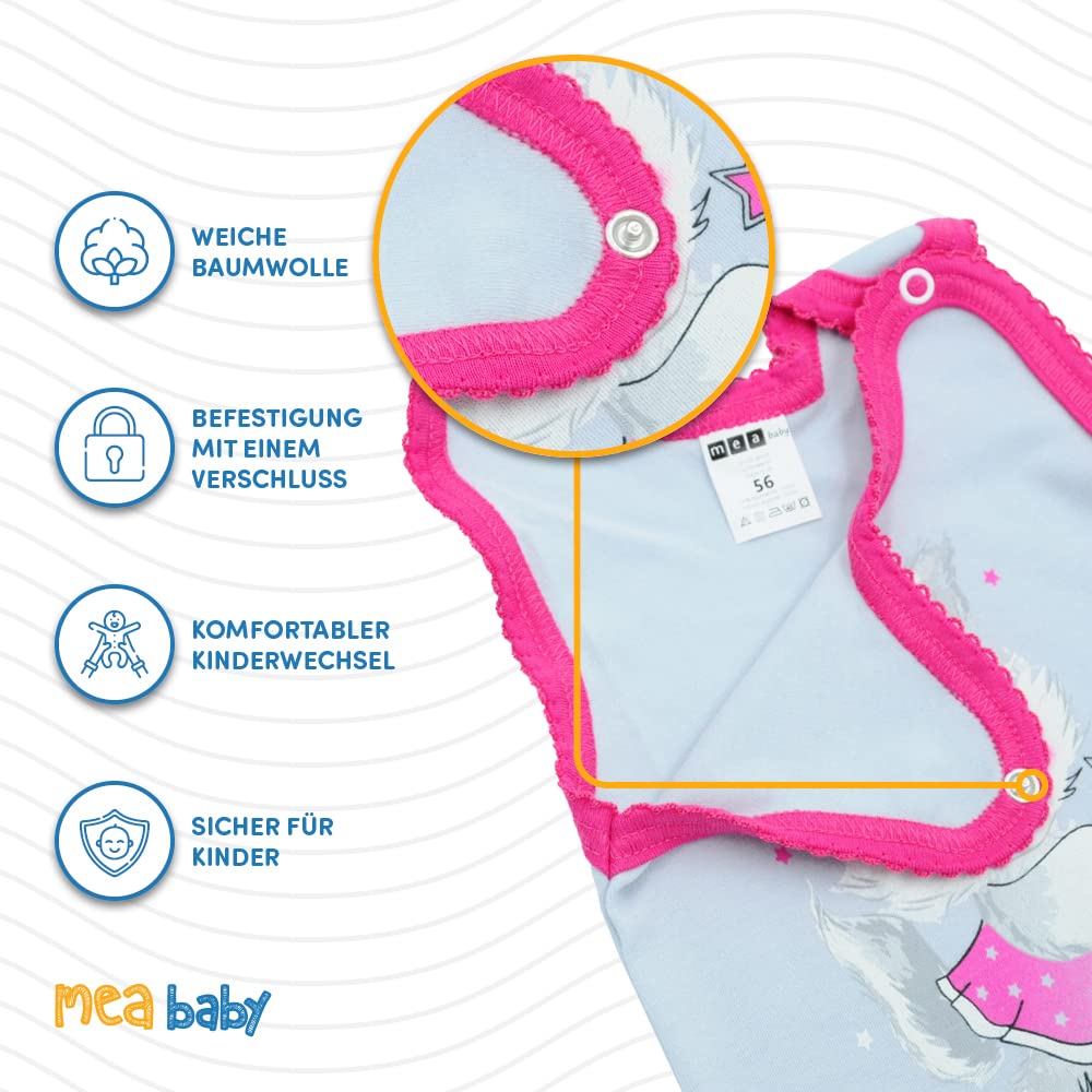 Romper niemowlęcy unisex MEA BABY z nadrukiem wykonany ze 100% bawełny, opakowanie 5 szt. Body niemowlęce dla dziewczynki Body niemowlęce dla chłopców (68)