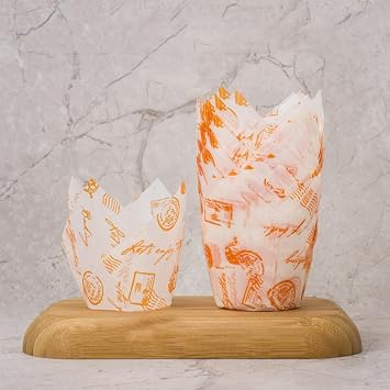 50PCS Newspaper Style Cupcake Liner Baking Cup for Wedding Tulip Muffin Cupcake Paper Cup Oilproof Cake G