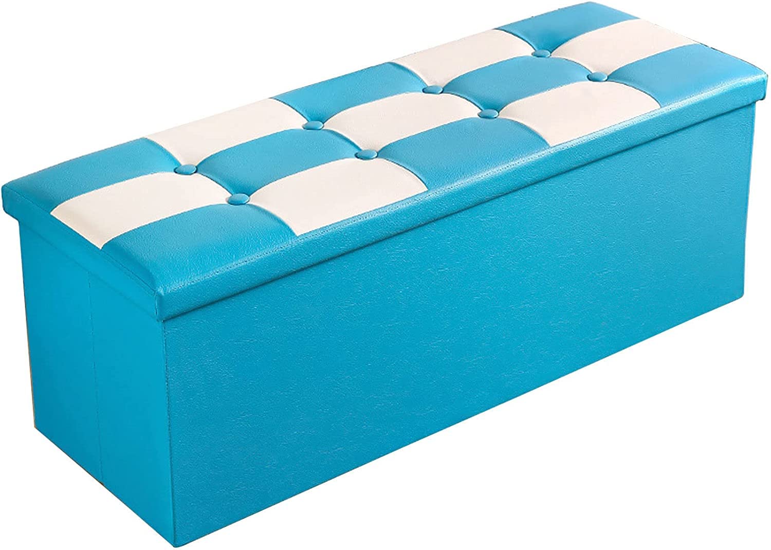 Repose-Pieds pour Chambre Grand Pouf Long Rectangulaire Rouge 110cm