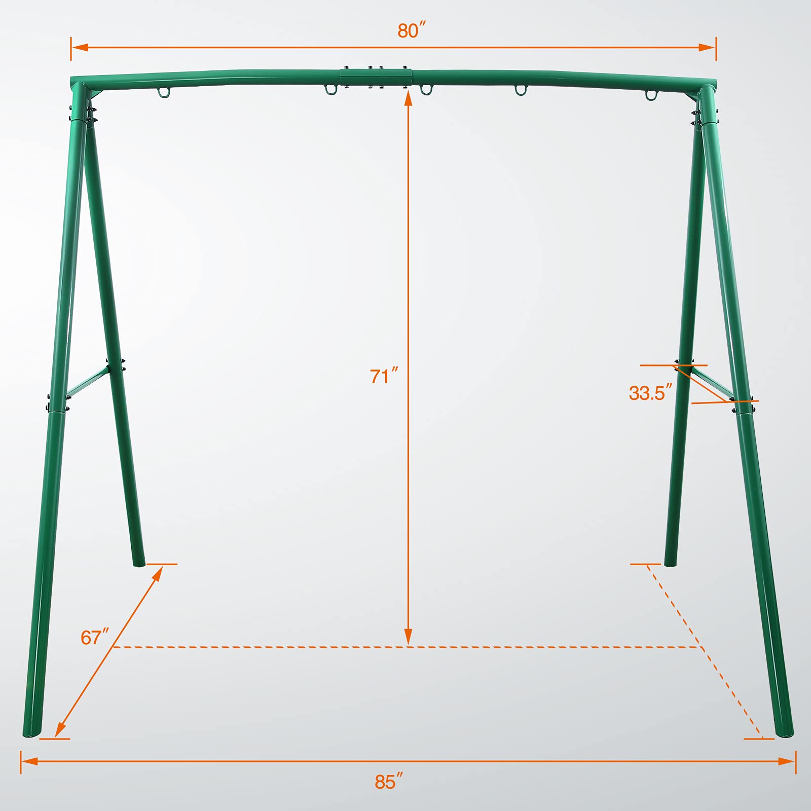 Trekassy 440lbs Extra Large Metal Swing Frame with 5 Hanging Hooks, Heavy Duty A-Frame Swing Stand for Kids, Adults, Outdoor Fun, Fits for Most Swings