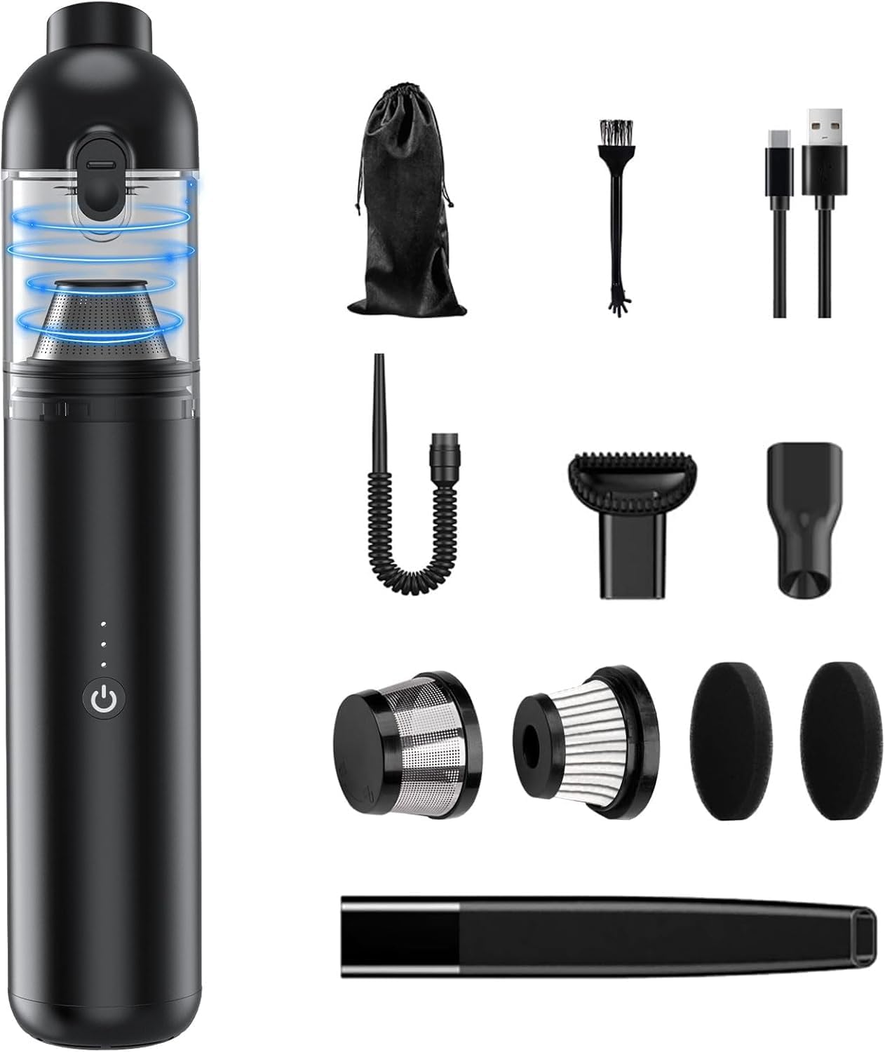 Car Vacuum Portable Cordless, 4-in-1 Handheld Vacuums Cordless, 16,000PA Strong Suction Portable Vacuum for Car, One-touch to Empty, Lightweight Air Dust Buster for Travel, Office, Pet Hair & Home Car Vacuum Portable Cordless, 4-in-1 Handheld Vacuums Cordless, 16,000PA Strong Suction Portable Vacuum for Car, One-touch to Empty, Lightweight Air Dust Buster for Travel, Office, Pet Hair & Home