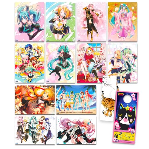 Hatsune Miku Poster for Walls Bundle - 12 Pack Wall Decorations for Girls Room Decor, More | Hatsune Miku Party Decorations