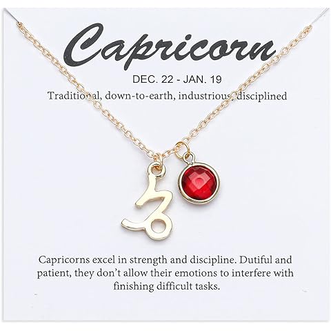 14k Gold Plated Zodiac Birthstone Crystal Pendant Necklace, Horoscope Sign Charm Ne...
