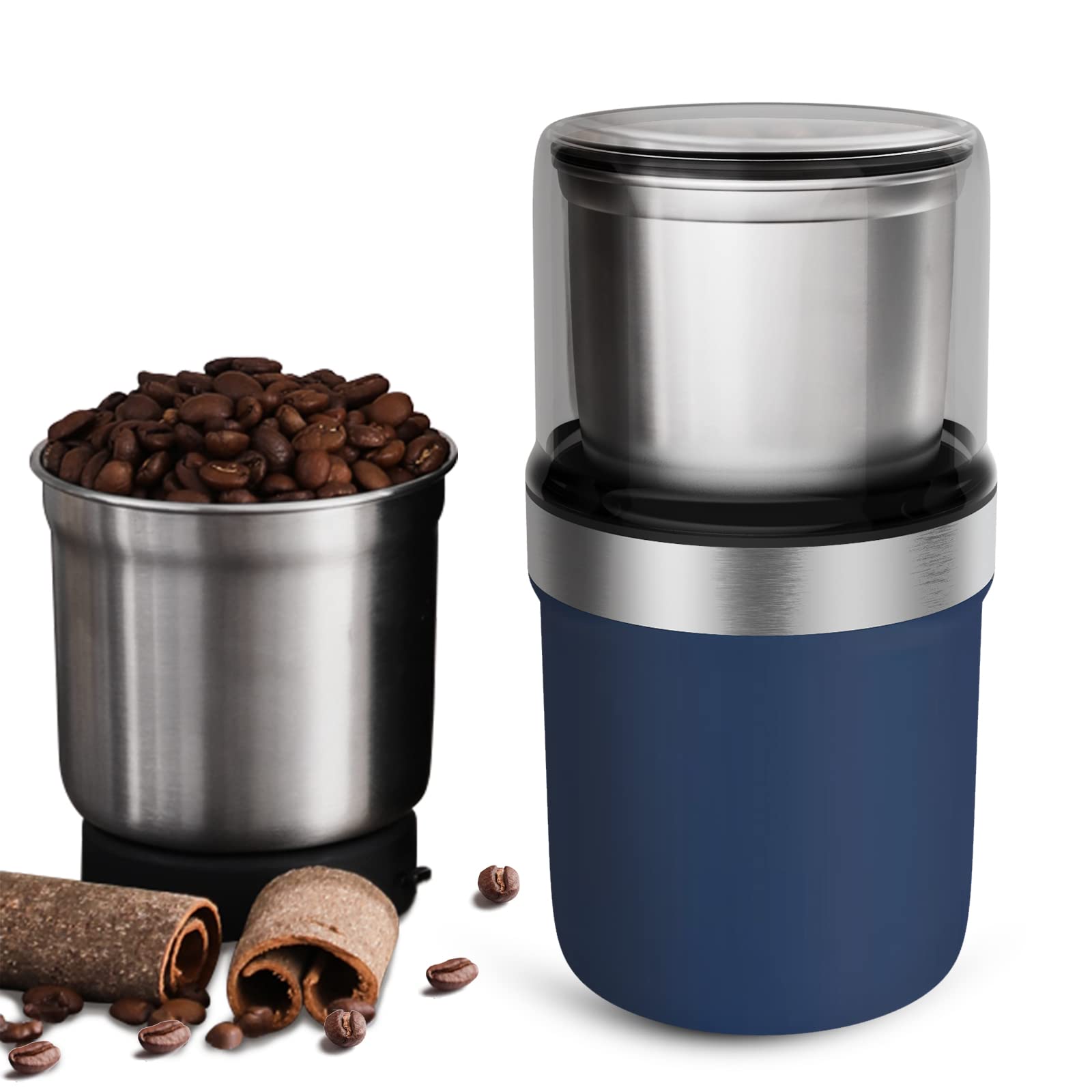 Amazon | BESROY コーヒーミル 電動 カッター コーヒーミル 電動