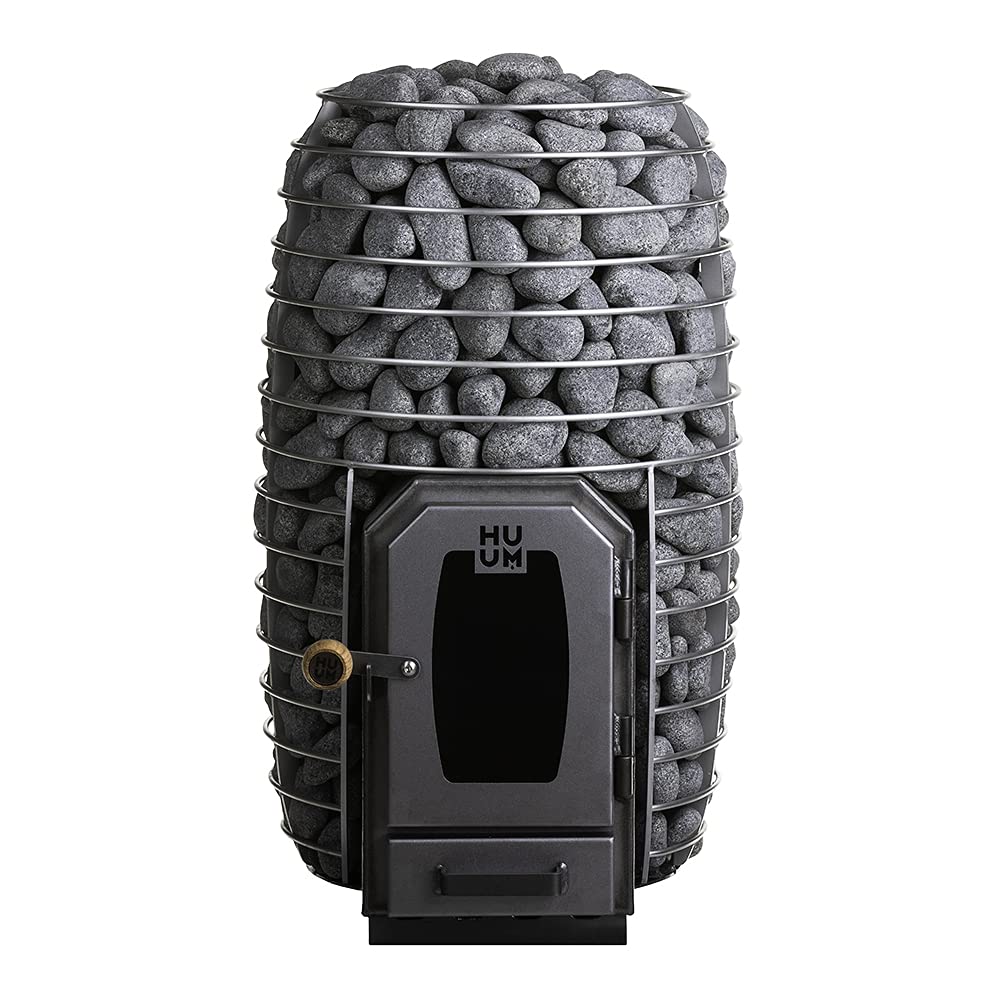 HUUM Hive Wood 17 kW Sauna Stove, 286 pounds of Rounded Olivine Stones Included (for saunas Between 280-565 cu ft.)