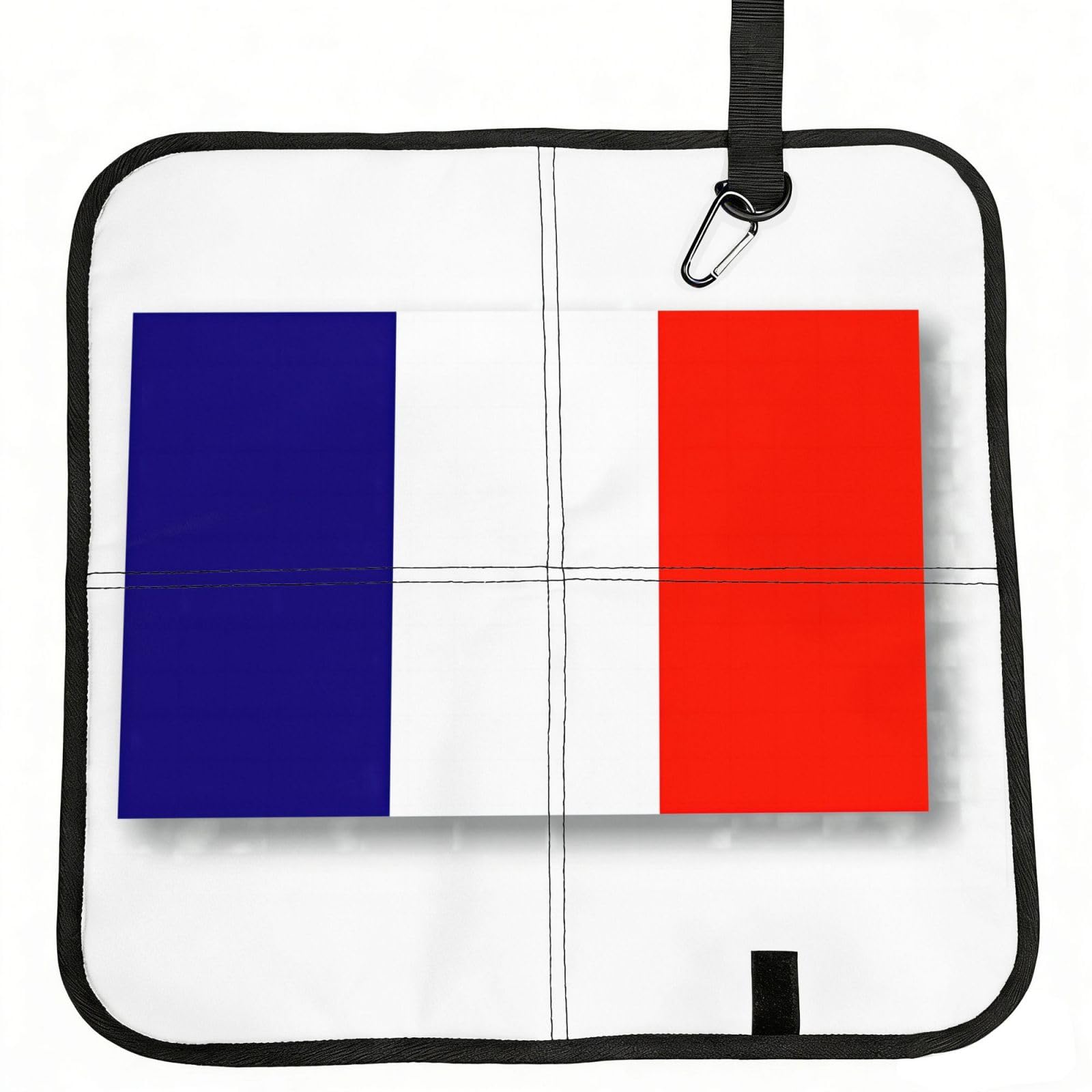 DIEzig French flag Printed Compact Foldable Sitting Pad Oxford Base, Portable Cushion for Fishing Sports Events