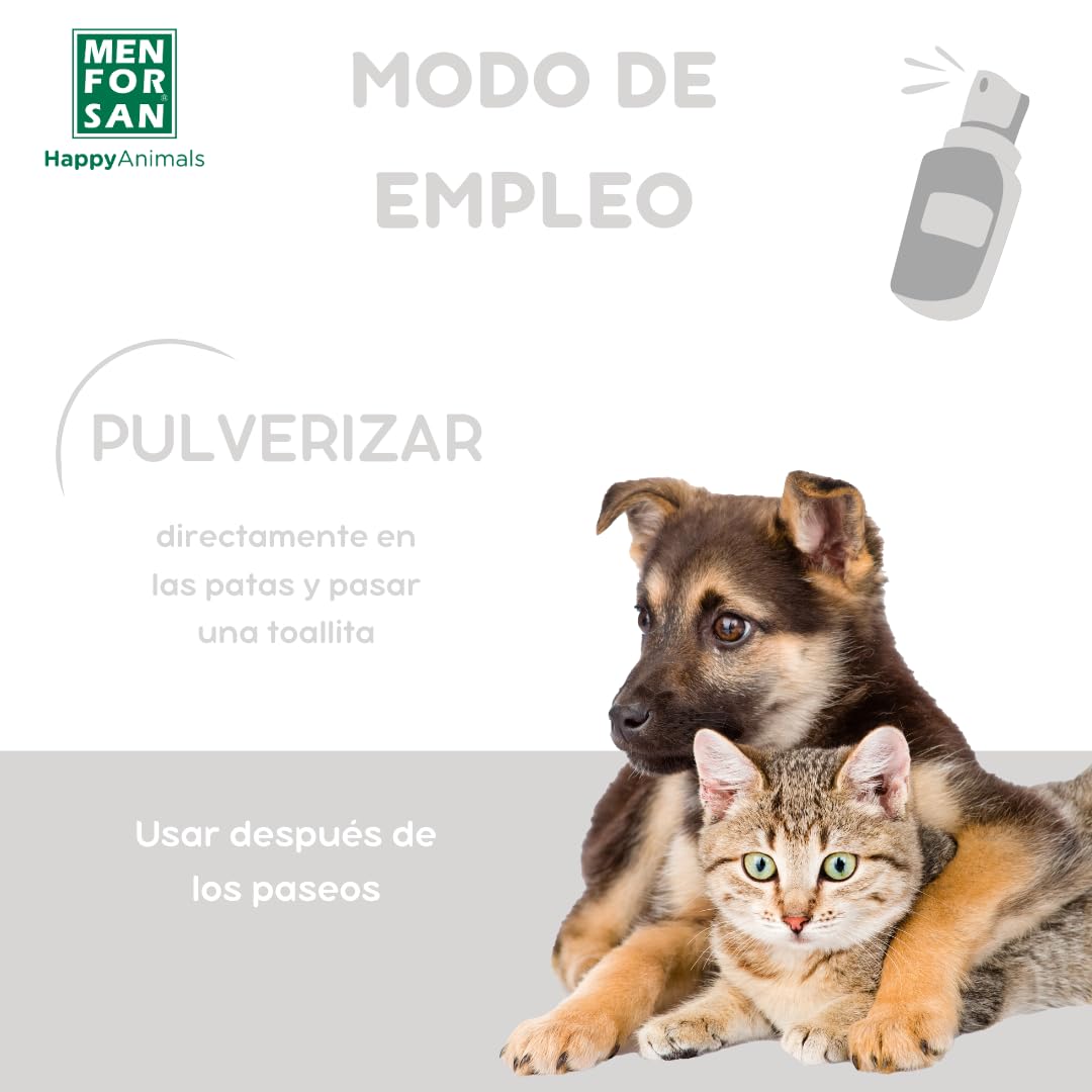 MENFORSAN Detergente per zampe e cuscinetti per cani 125 ml, Con Aloe Vera 100% naturale, prodotto vegano