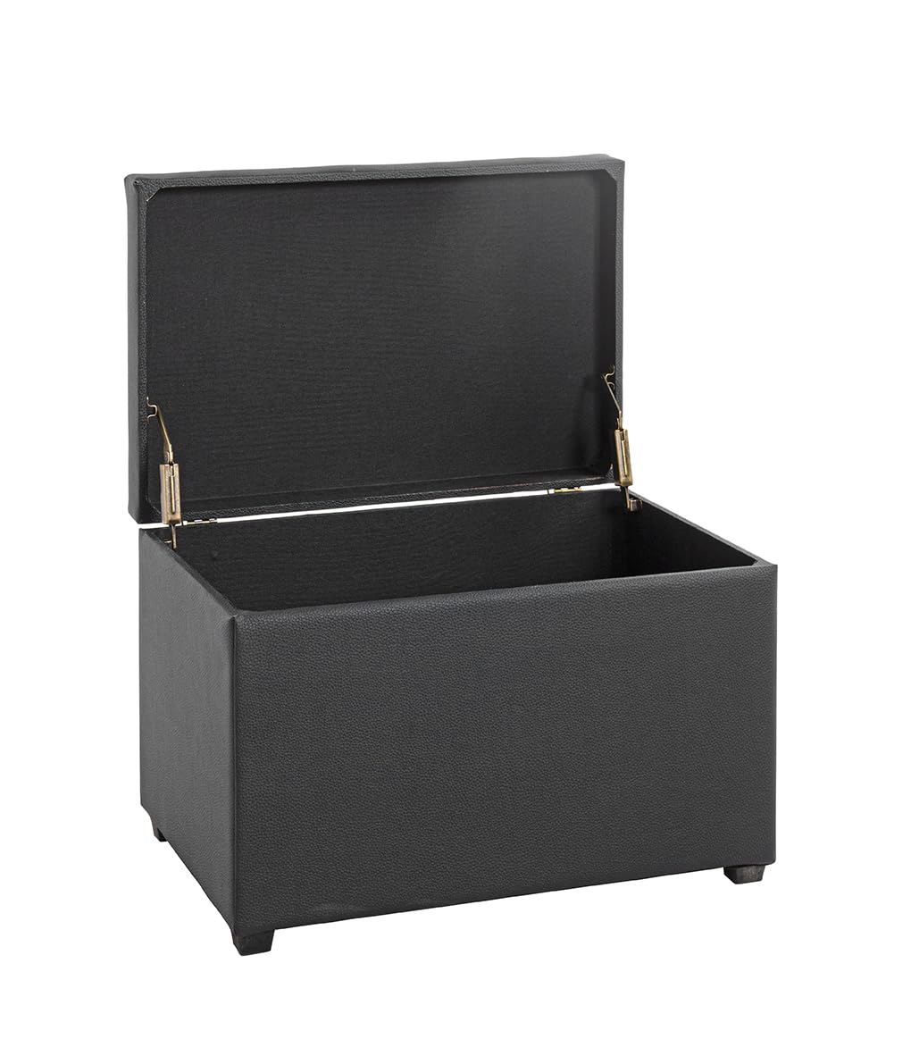 HAKU Sitztruhe schwarz, Kunstleder, MDF - Maße: B 58 cm x H 42 cm x T 39 cm, Style: Modern