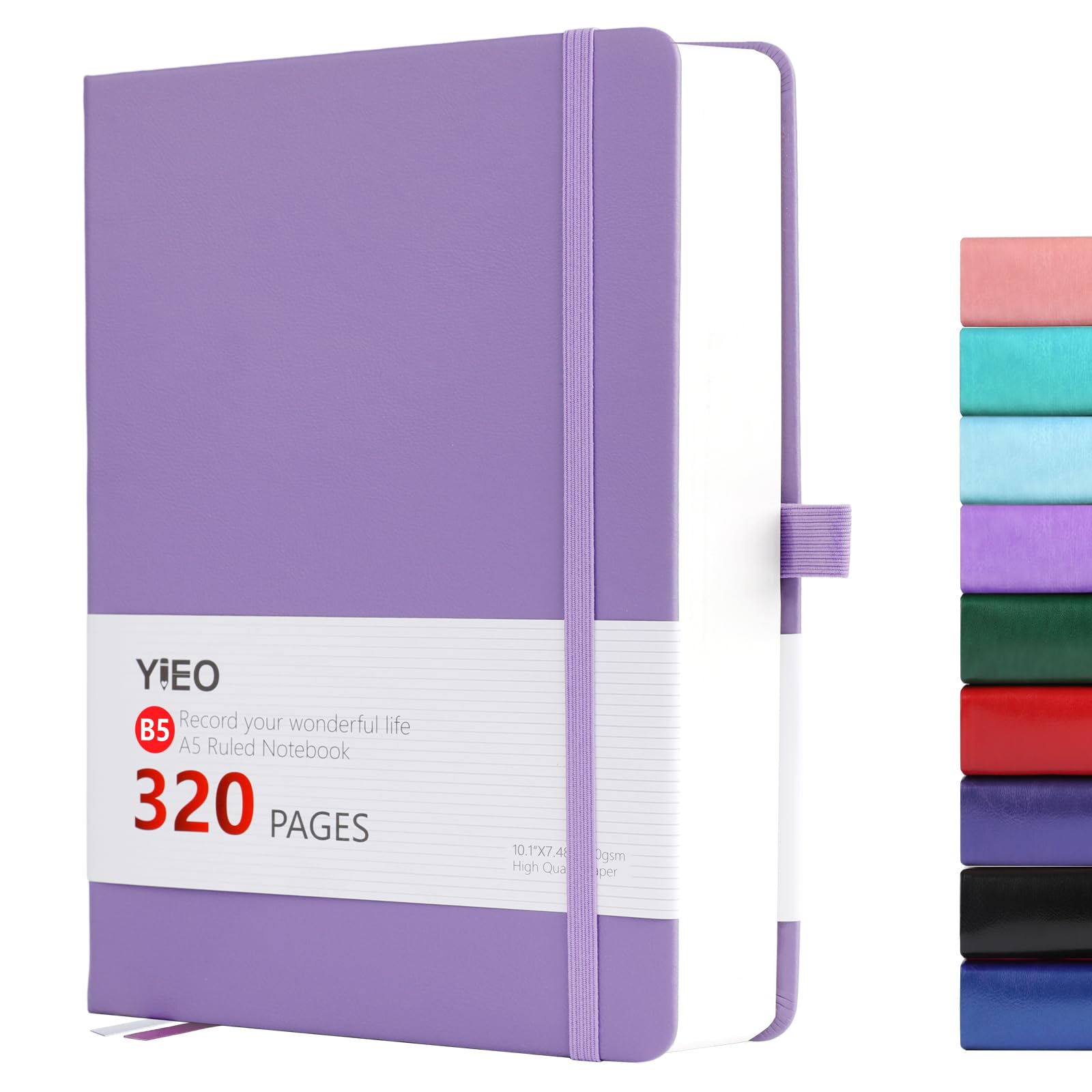 YIEO B5 Notebook Lined, 320 Pages Large B5 Note Book Notepad, 100gsm Thick Lined Paper