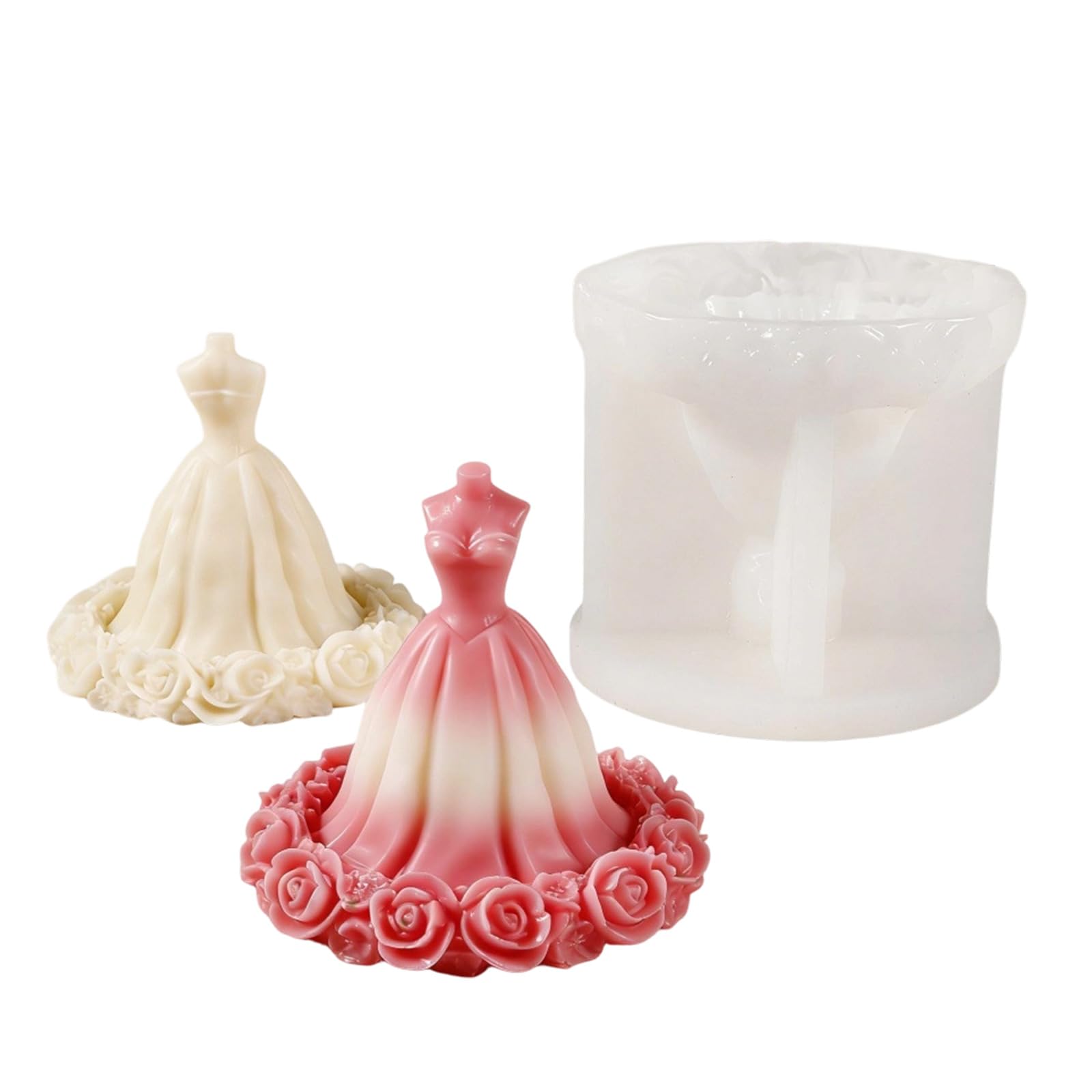 NVOQILIN Wedding Dress Silicone Molds Temperature Resistant for Making Soap Chocolate Wedding Decoration Elastomer Making Cast