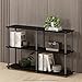 Furinno TURN-N-TUBE Storage Shelves, 3-Tier 47.4 Wide Book Shelf, Corner Shelf, Toolless Open Shelves, for Organization and Storage, Living Room, Garage, Home Office, Black