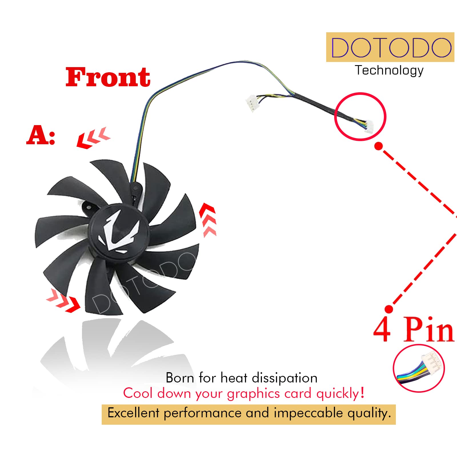 87 mm GA92S2H DC12V 0.35A 100MM GAA8S2U 0.45A 4Pin ventilador gráfico para ZÔÀÇ GAMING GeForce RTX2070 RTX 2070 OC Mini tarjeta de video ventilador de refrigeración (Fan-A-87mm)