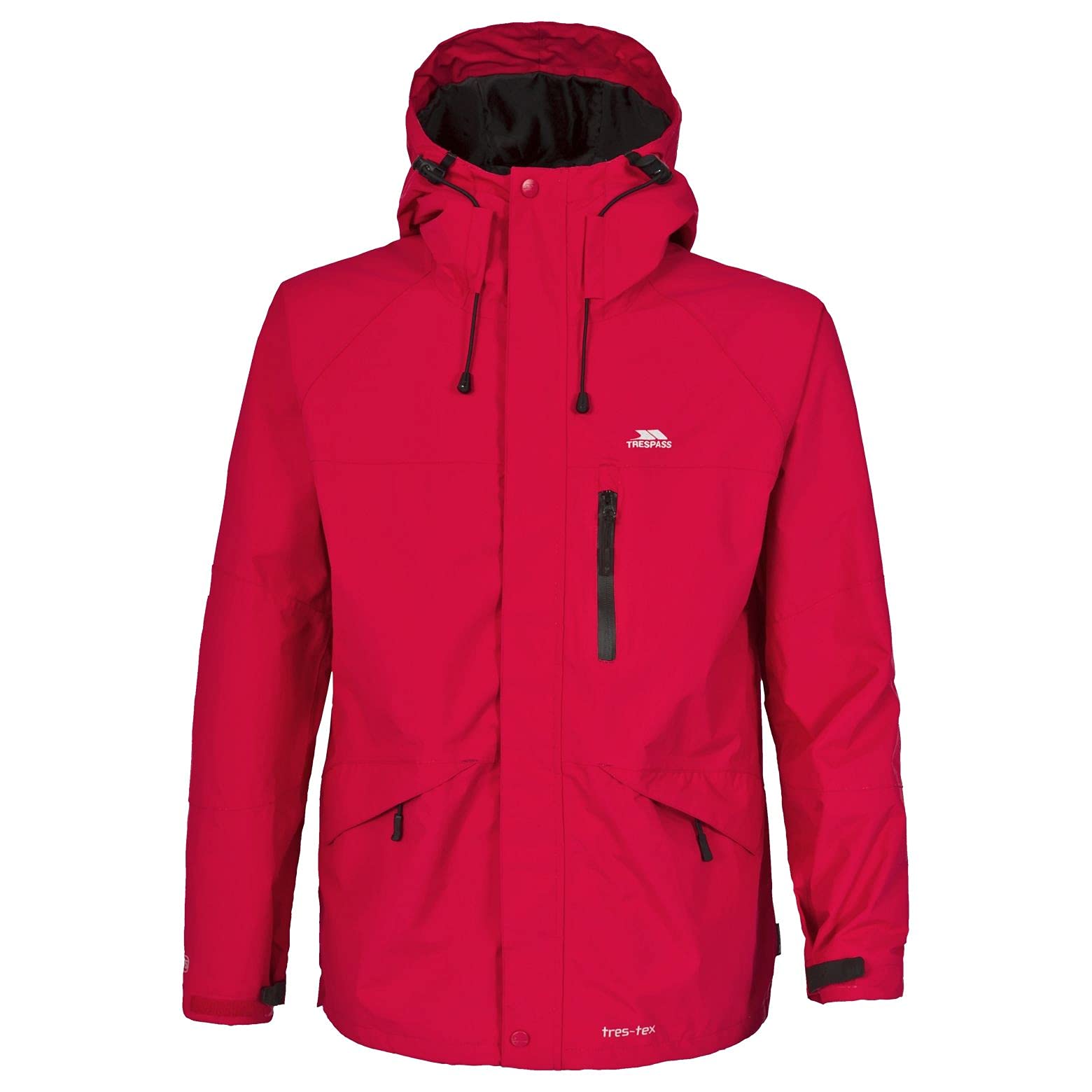 Trespass Men's Red Corvo Hooded Full Zip Waterproof Jacket/Coat - Xl - 100% Polyamide
