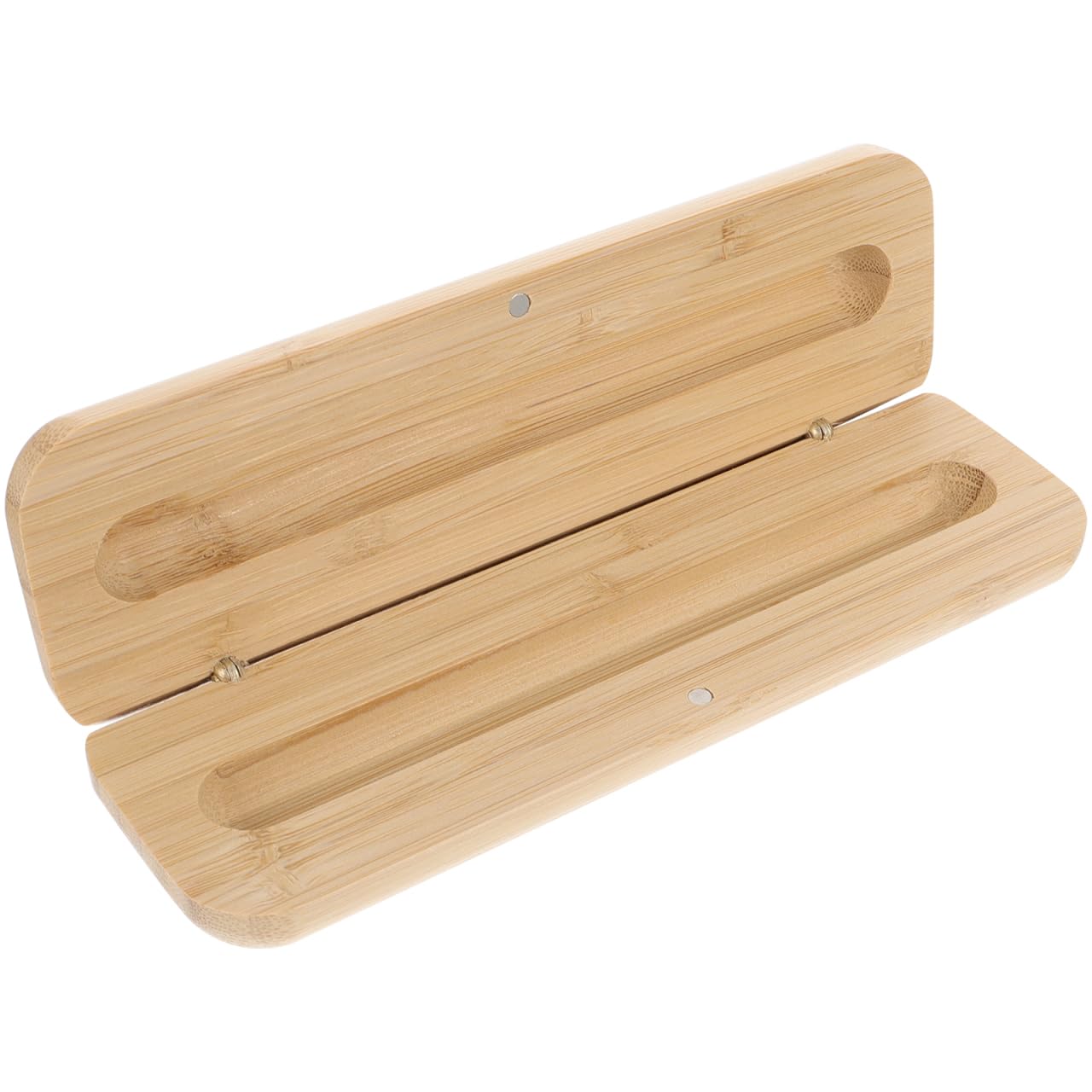 HOMSFOU 1Pc Natural Wooden Pen Case: Stylish Single Pen Holder Box for Stationery - Compact Design with Smooth Finish for Students & Organizing