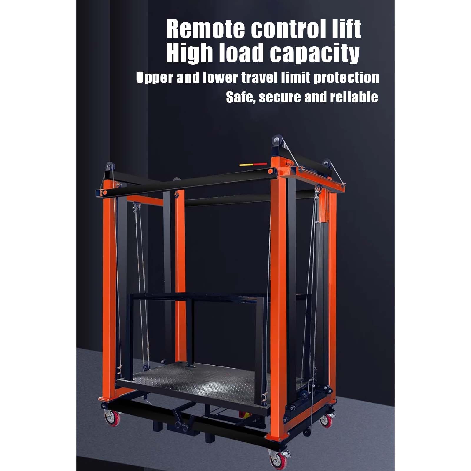 Plataforma Elevatória de Andamios Eléctrica, Totalmente Automática con Control Remoto, Altura de Elevación 2M-6M, Equipada con Ruedas Universales