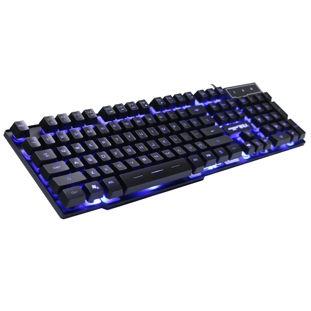 Lanker 3 Colors LED Backlight Mechanical Multimedia Keyboard - Wired, 104 Keys Layout and Spill Resistant for Gaming and Office - GK02A LK-GK02A
