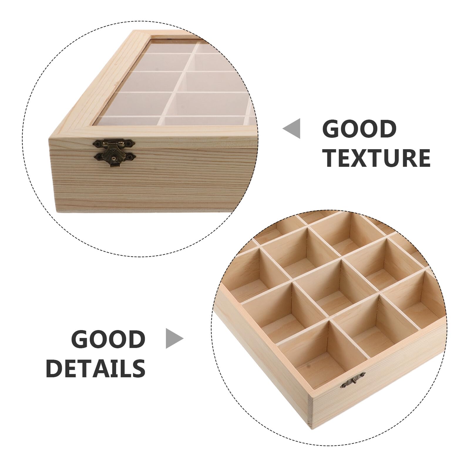 Ciieeo Mineralienvitrine Holz mit Deckel 30 Fächer Aufbewahrungsbox für Kristallproben und Edelsteine Transparente Sammlerkiste für Wissenschaft und Präsentation