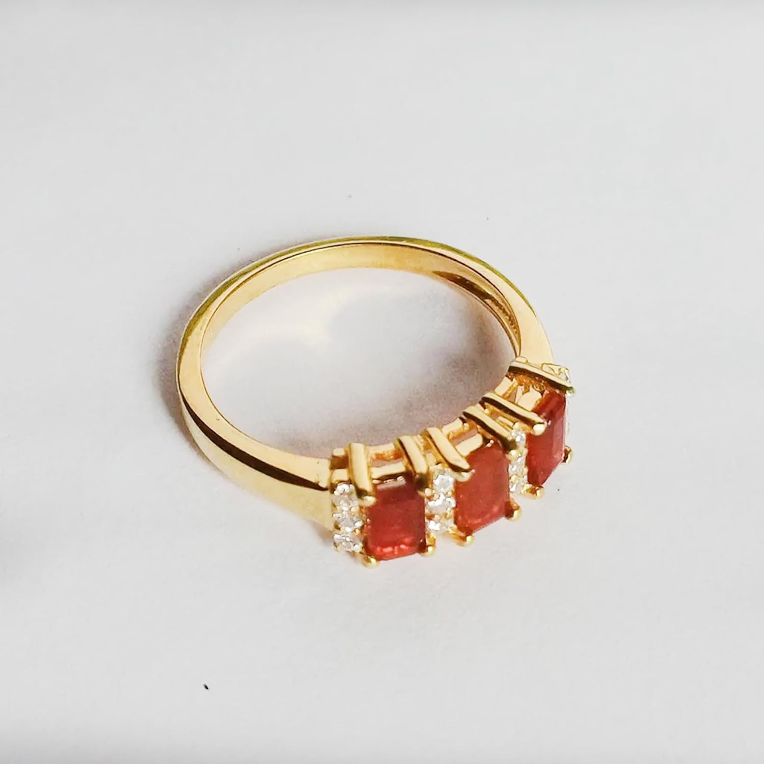 Mexican Fire Opal Baguette Ring, Orange Opal Ring, Moissanite Ring, Wedding Engagement Ring, Vintage Art Deco Ring, Ring For Anniversary, Handmade Jewelry