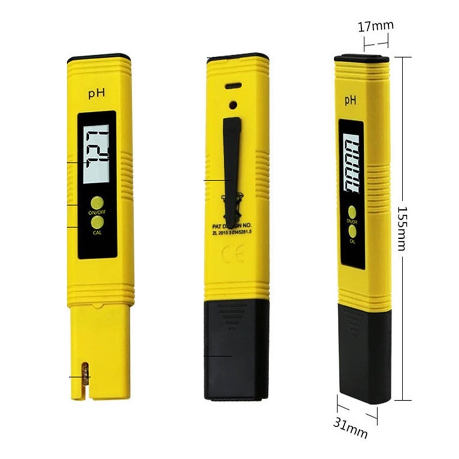 Misuratore PH 0,01 Tester Dela qualità Del'acqua Ad Alta Precisione con Intervallo di Misurazione 0-14 for La Piscina Del'acquario Rilevamento Rapido E Preciso(Yellow)