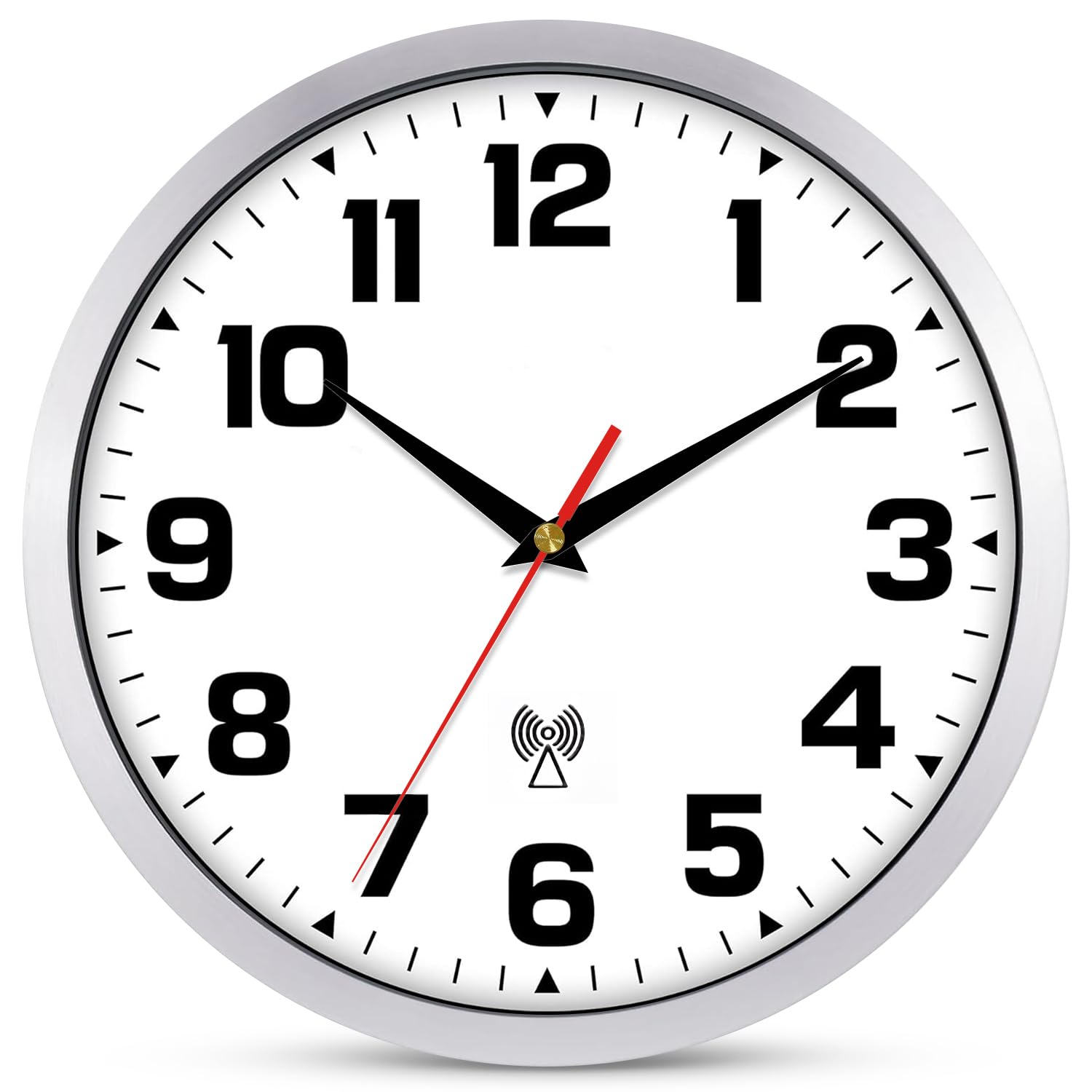Ziprote Funkuhr Wanduhr, Funkwanduhr Geräuschlos Funkuhr Wand Wanduhr Funk Ohne Tickgeräusche lautlos Leis kein Ticken gut lesbar für Küche Wohnzimmer Büro Schule