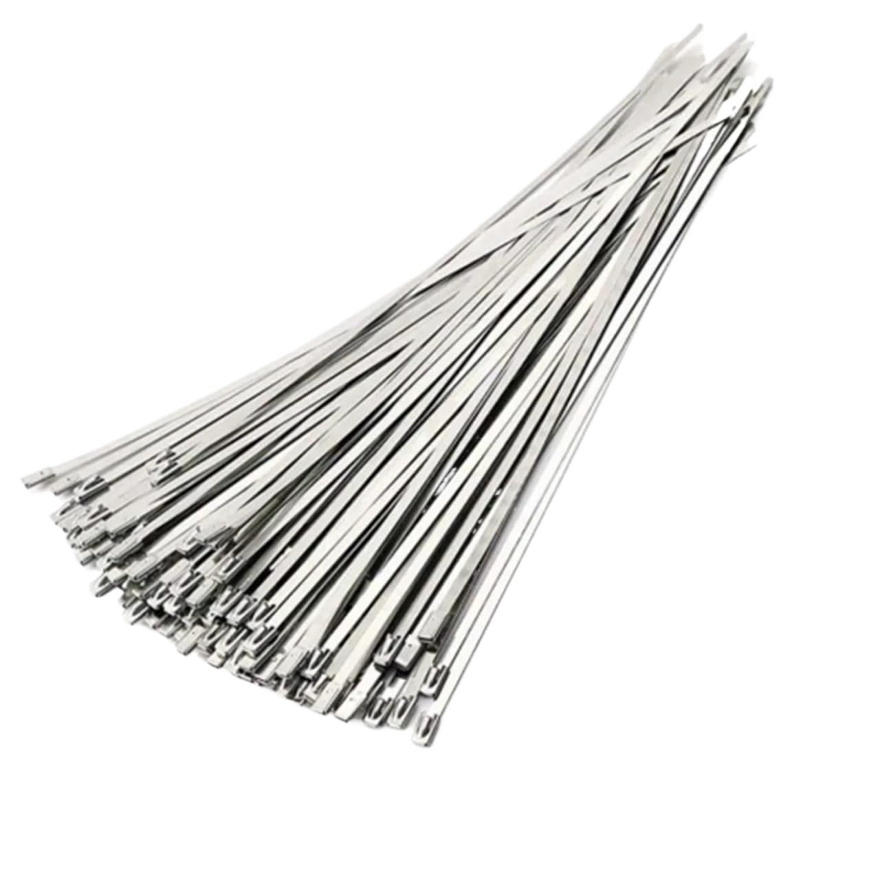 Fascette in Acciaio Inox Fascette stringicavo in acciaio inossidabile, fascette stringicavo in metallo rivestite con chiusura a zip, fascette stringicavo multifunzionali con chiusura a zip(10mm,700mm)