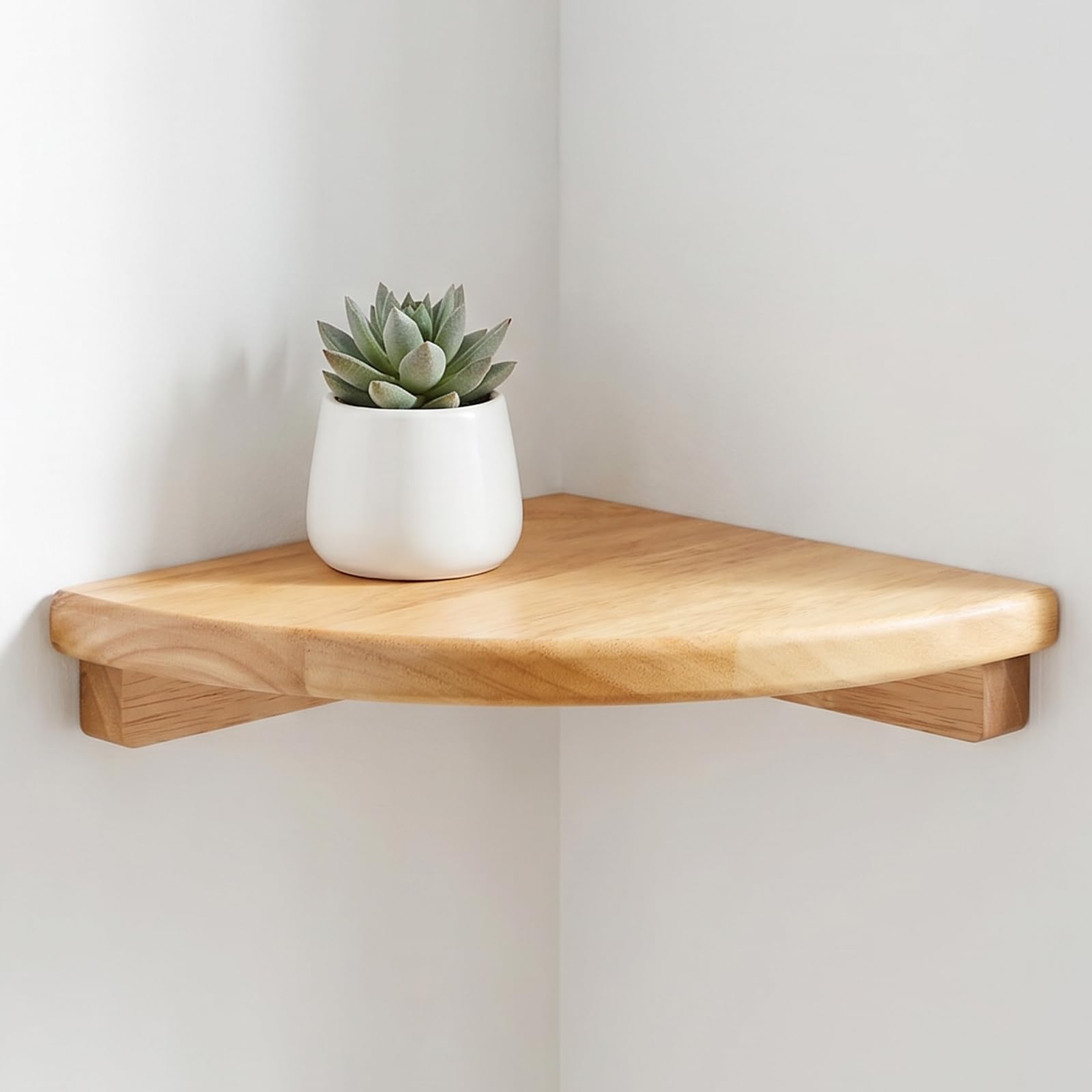 Corner Shelf Wall Mounted, Solid Wood Floating Corner Shelf (18cm/7In)