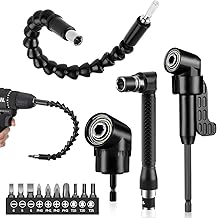 14 pieces 105° angle screwdriver attachment adapter, angle attachment set bit extension, angle attachment for cordless screwdriver, flexible shaft drill for electric angle drill