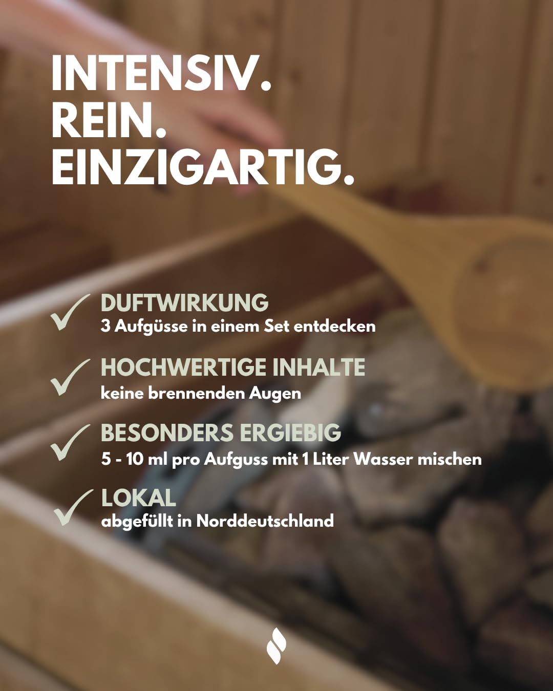 frihed.® Saunaaufguss Selection Hüttenzauber - Hochkonzentriertes Kräuter, Holz & Gewürz Sauna Öl - Geschenkset für Saunaliebhaber - 100ml Glasflasche - Made in Lüneburg
