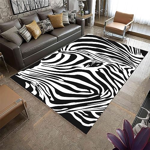 Fouiunler Zebra Area Rug, 2x3ft, Black and White Striped Rug,