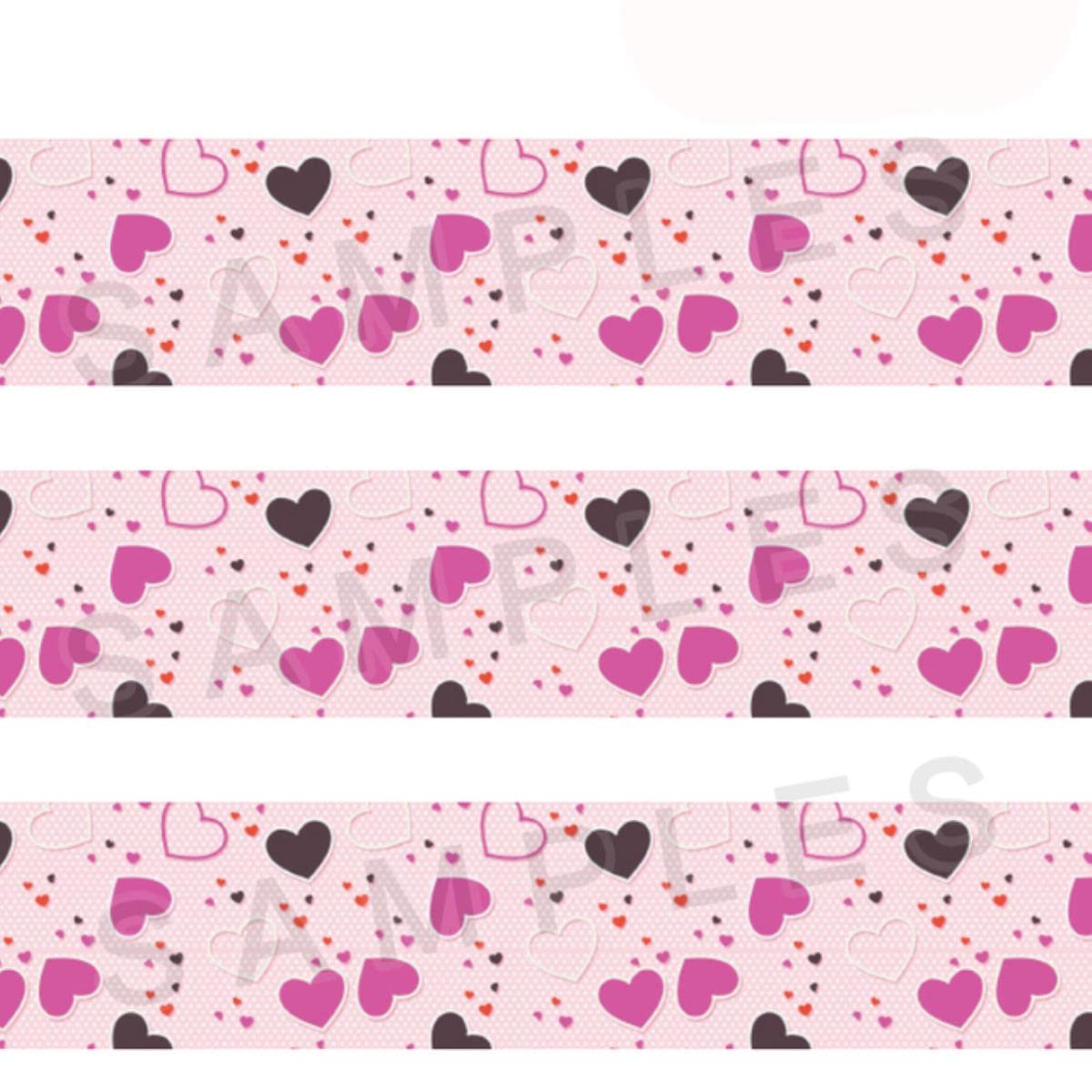 Valentine Day Hot Love Heart 50 Yards Grosgrain estampado, cinta de raso Accesorios para el cabello-2012256, Grosgrain de 50 mm