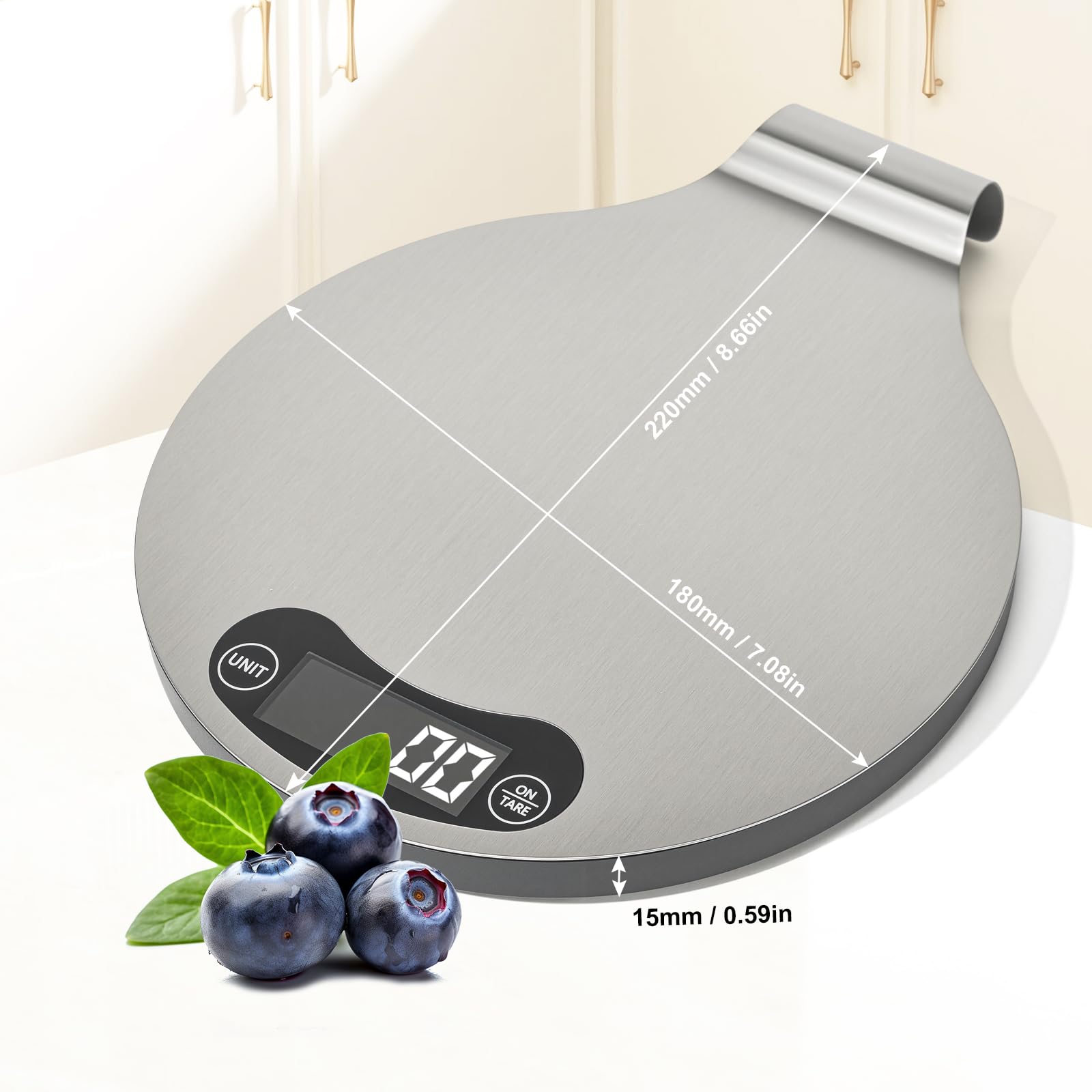 Báscula de precisión para alimentos de 1 g, pantalla LED de alta definición, báscula digital de cocina, acero inoxidable, utilizada para cocinar y hornear
