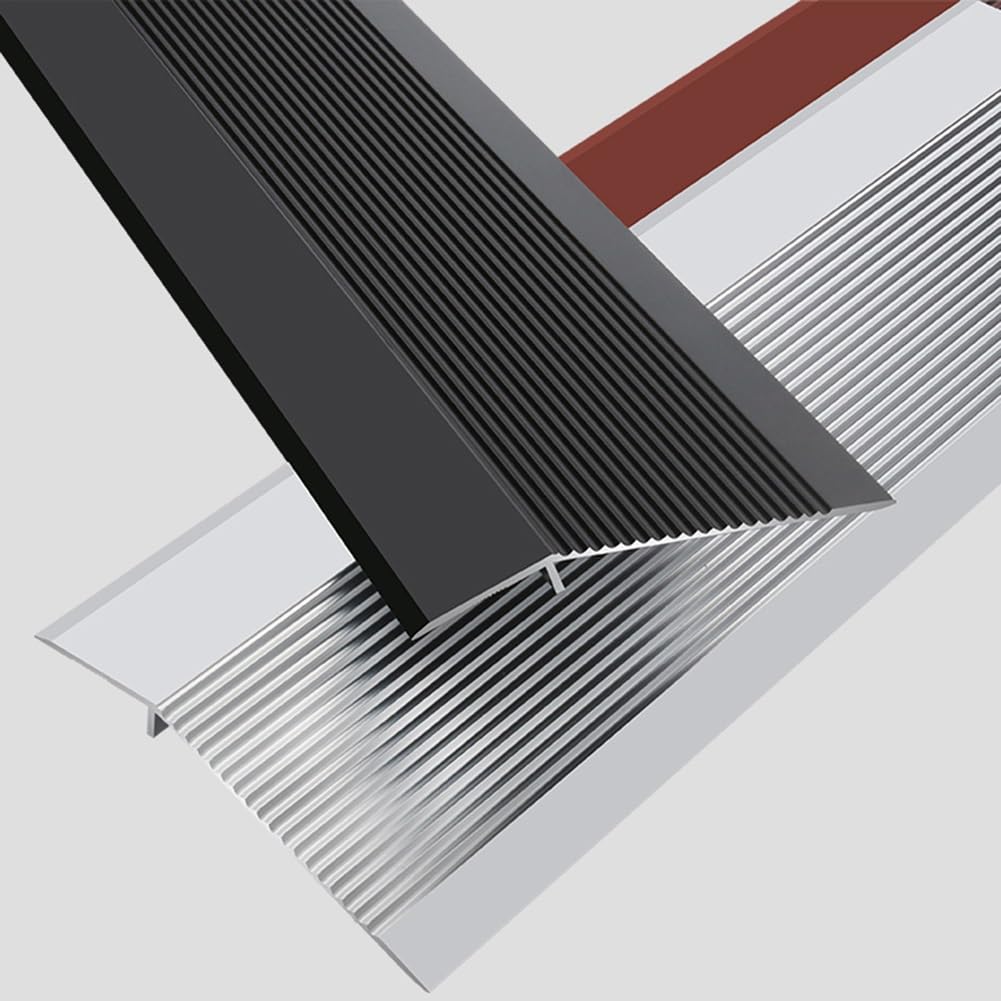 3 Pièces Bandes de Transition en Aluminium pour Entrée de Porte, Réducteur de Porte/Dalle/Seuil, Bande D'Habillage de Sol pour Chambre/Cuisine/Salle de Bain (Color : Argent)