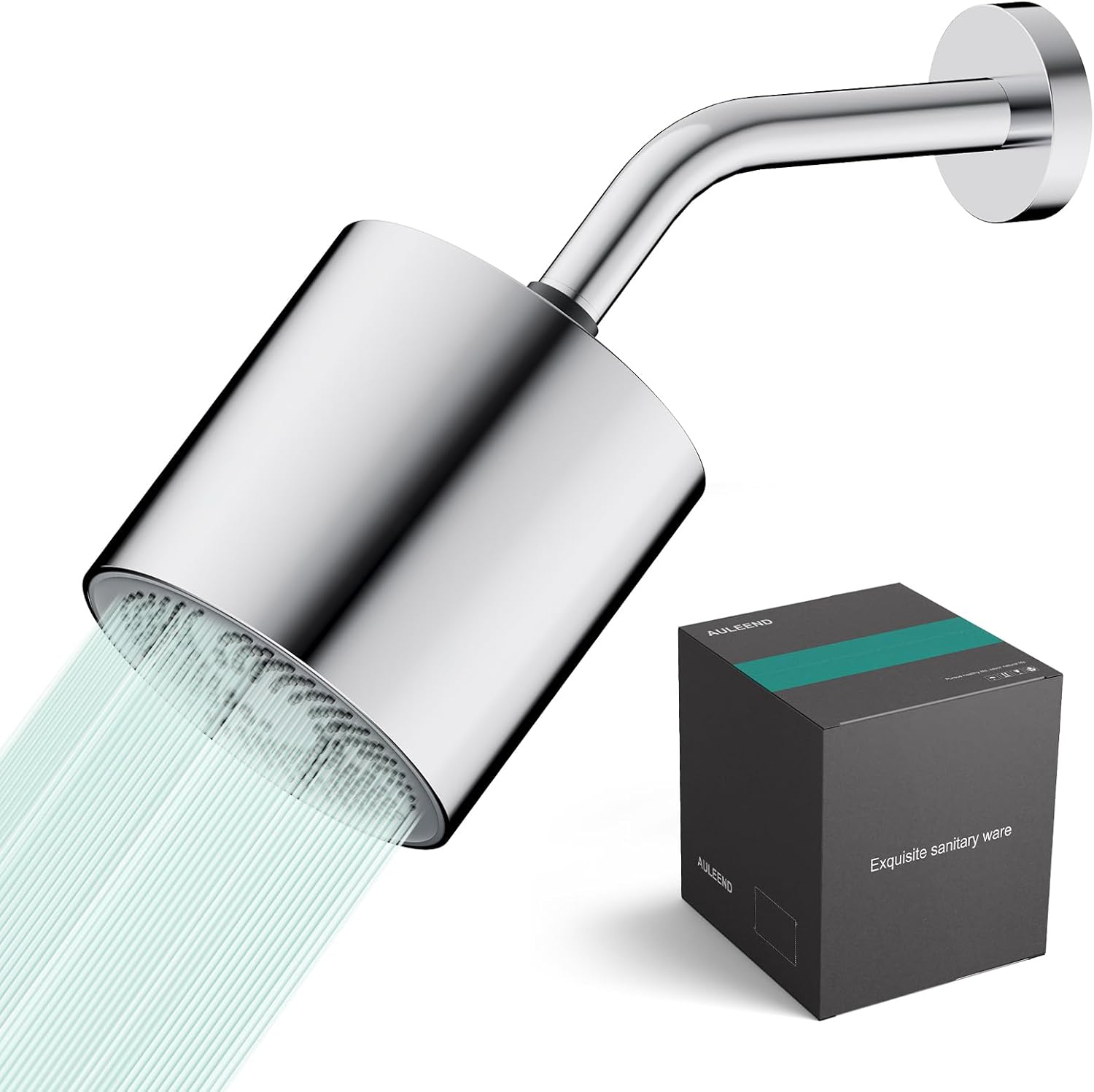 Rainfall Shower Head - 5" Thickened High-Pressure Shower Heads with Anti-Clog Rubber Jets - 360° Rotation Adjustable Shower Head - 1.8 GPM Flow Restrictor Replacement (Chrome)