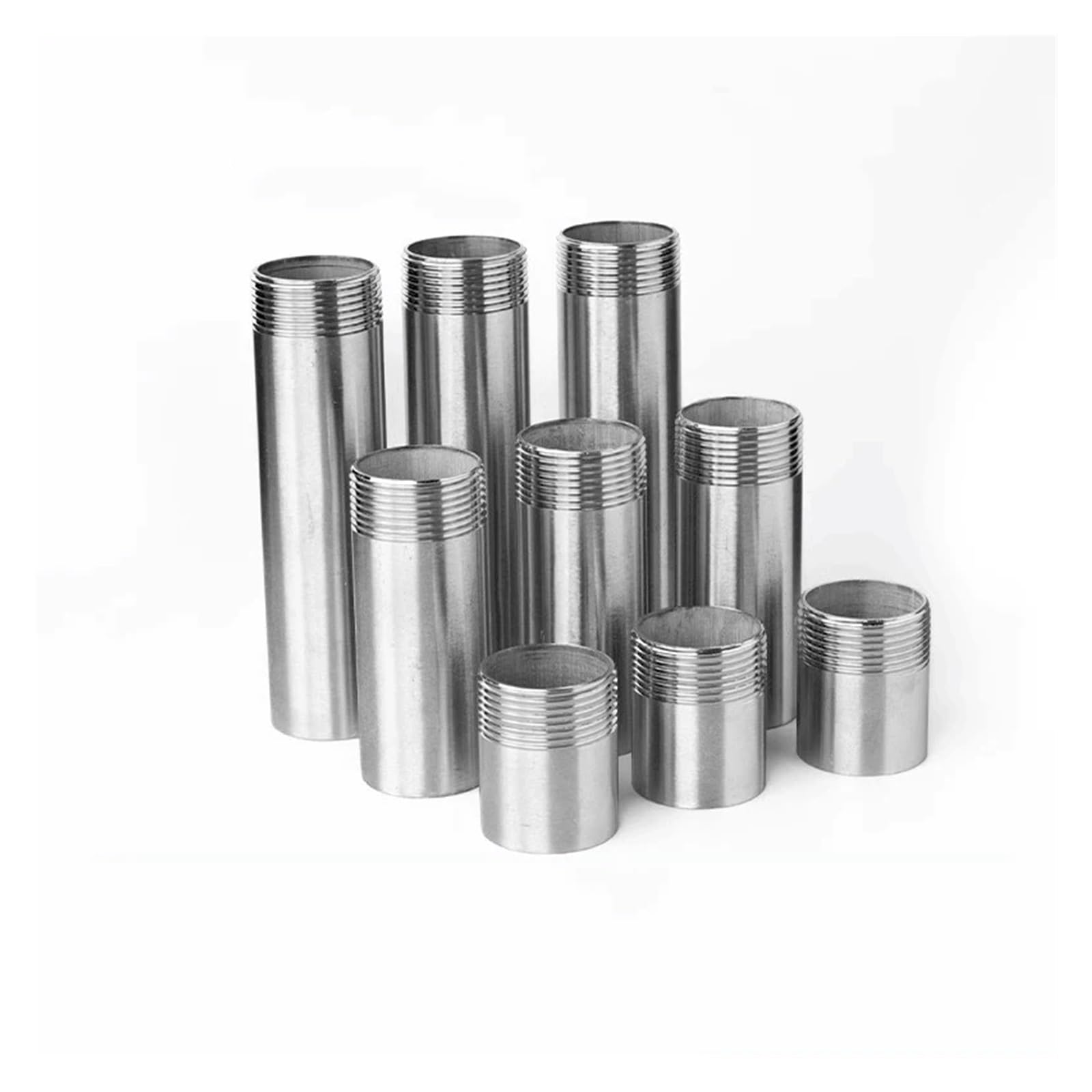 1/4" 3/8" 1/2" 3/4" 1" BSP Single Male Thread 304 Stainless Steel Long Nipple Extension Tube Pipe Fitting Connector Coupling (Length 150mm,BSP1 Male Thread)