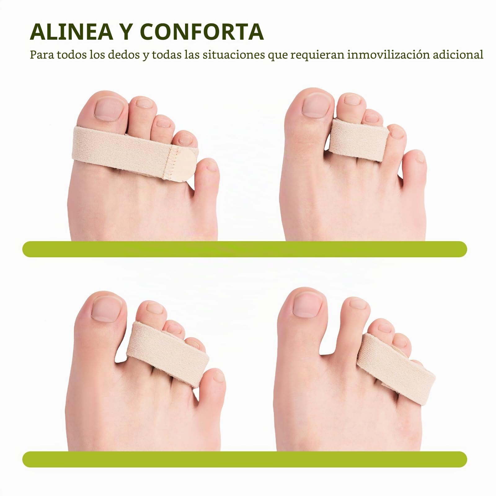 Bukihome 6 Piezas Enderezador de dedos en martillo, vendas de tela reutilizable para proteger y alisar los dedos en martillo, realinea los dedos doblados, rizados,Beige