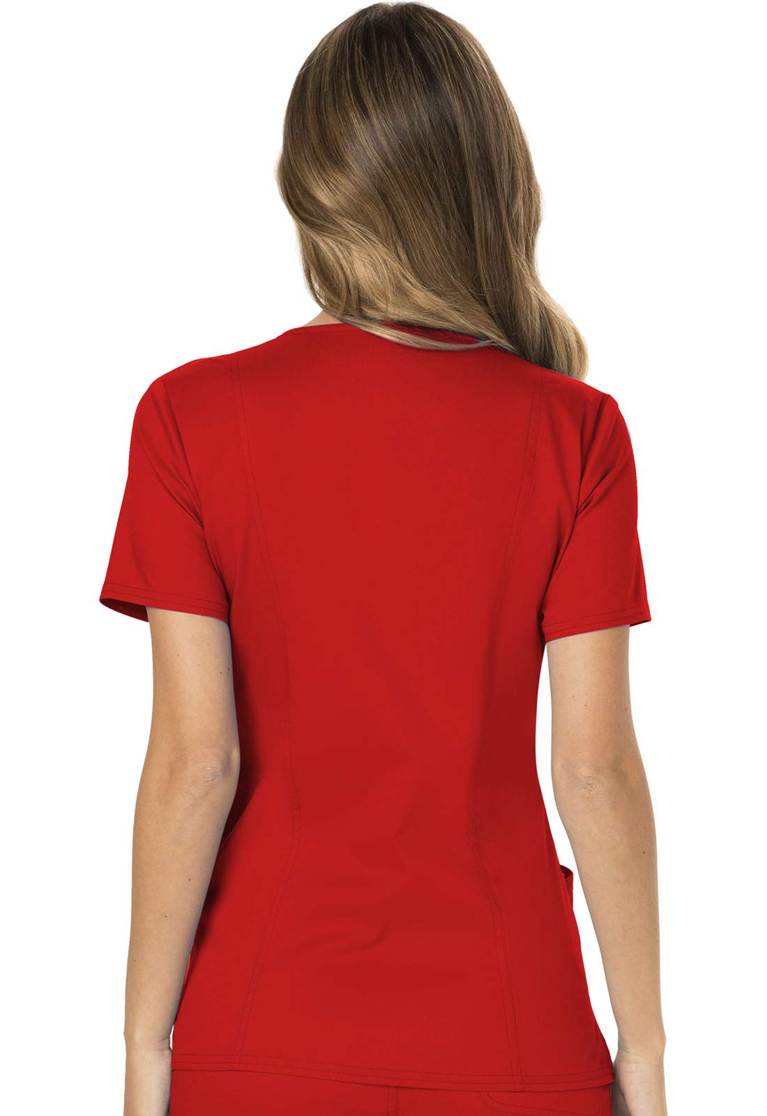 Cherokee Conjunto de uniforme médico para mujer, ajuste clásico moderno WW610 con pantalón de pierna recta y tiro medio, WW110, rojo - L Top/XL Petite Pant