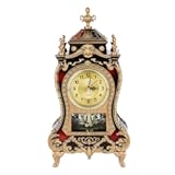 Miskall Vintage Clock&comma; Exquisite Vintage Desk Clock Antique Home Hotel Decorative Table Clock with 12 Songs &lpar;Brownish Red&rpar;