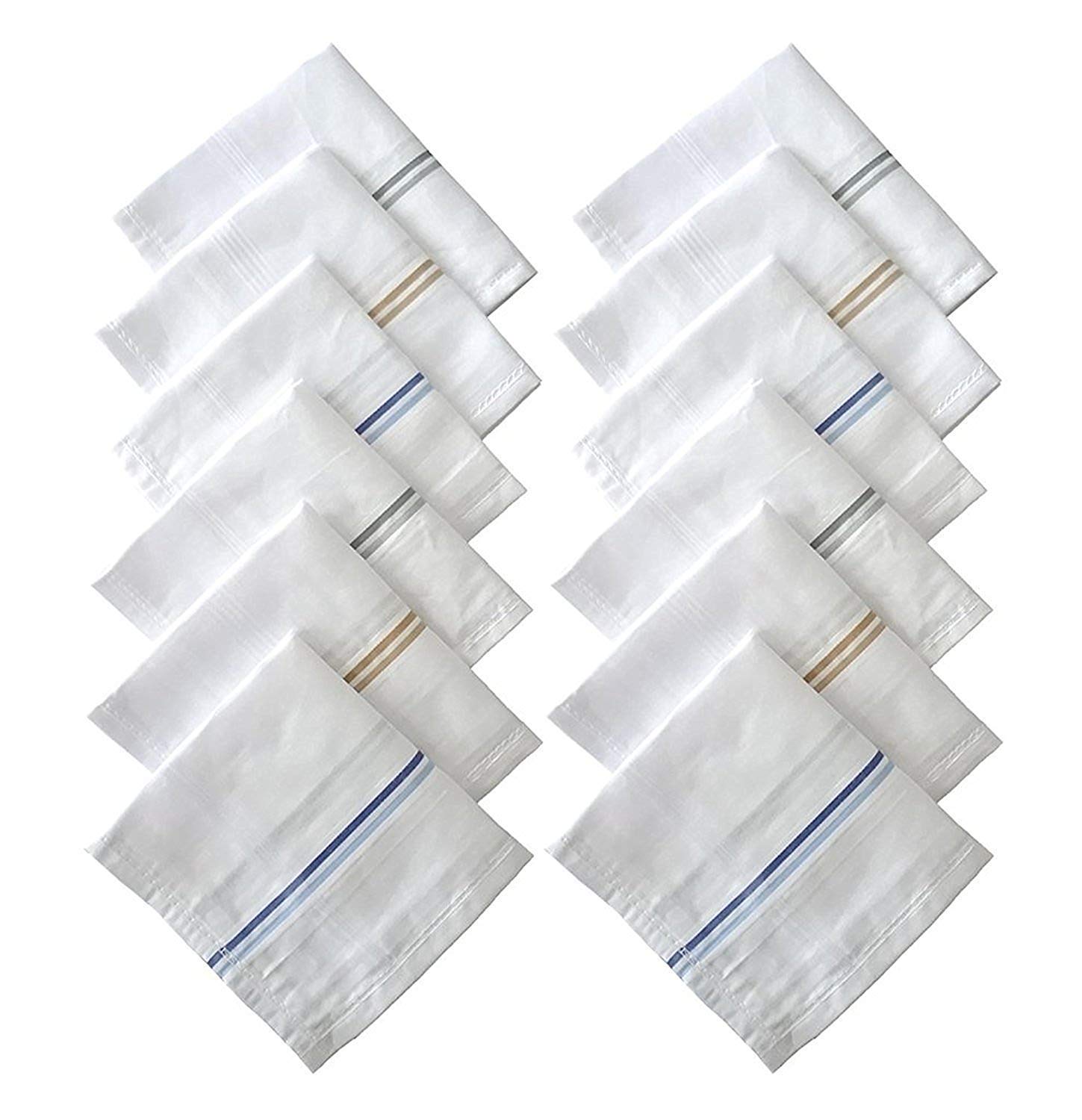 CHAMBYAL Men's Organic Handkerchiefs – Soft, Hypoallergenic – Set of 12 – Earth-Friendly Size (45 x 45 CM)-picture-39