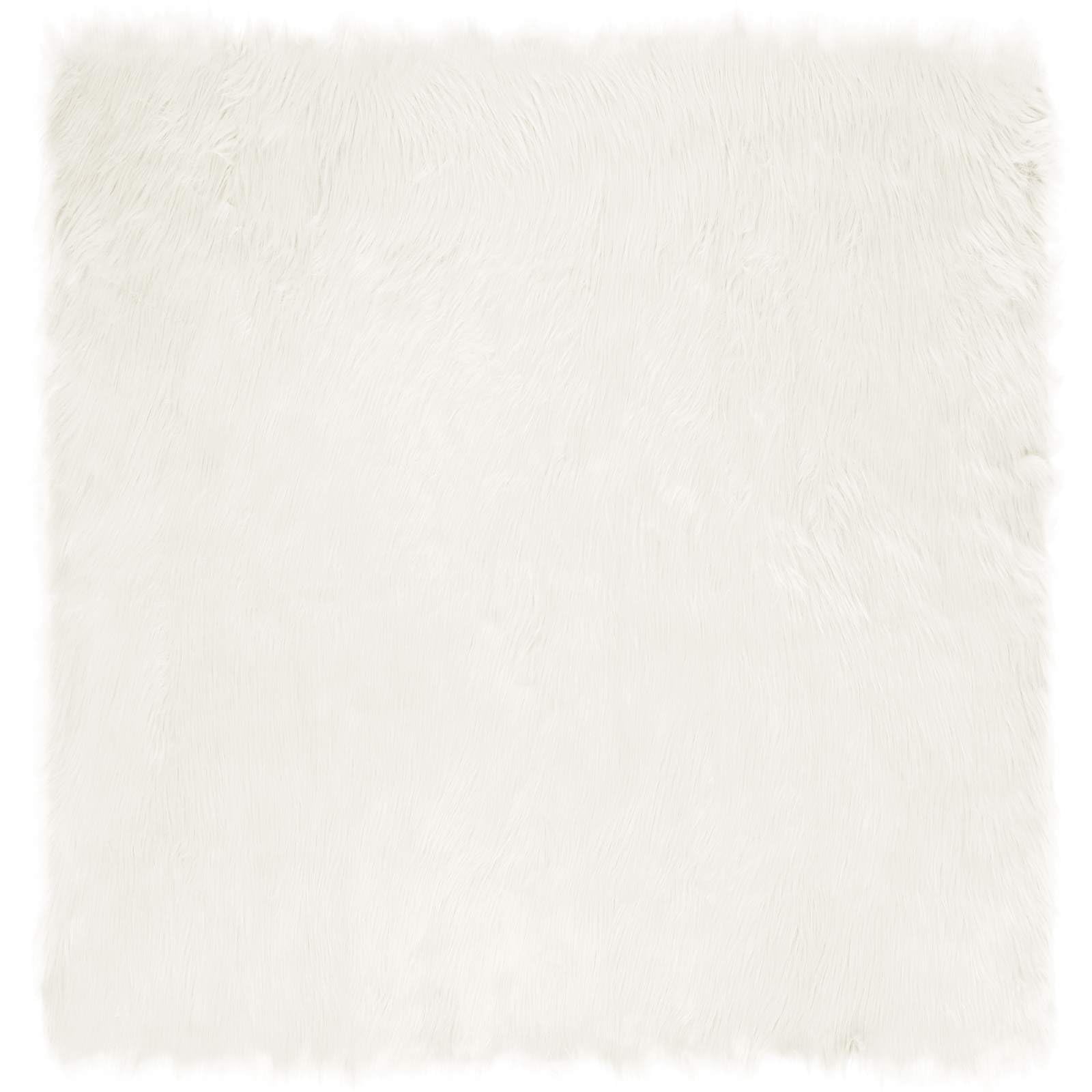 Tapis fausse peau de mouton blanc 120x120 haut de gamme Tafalla