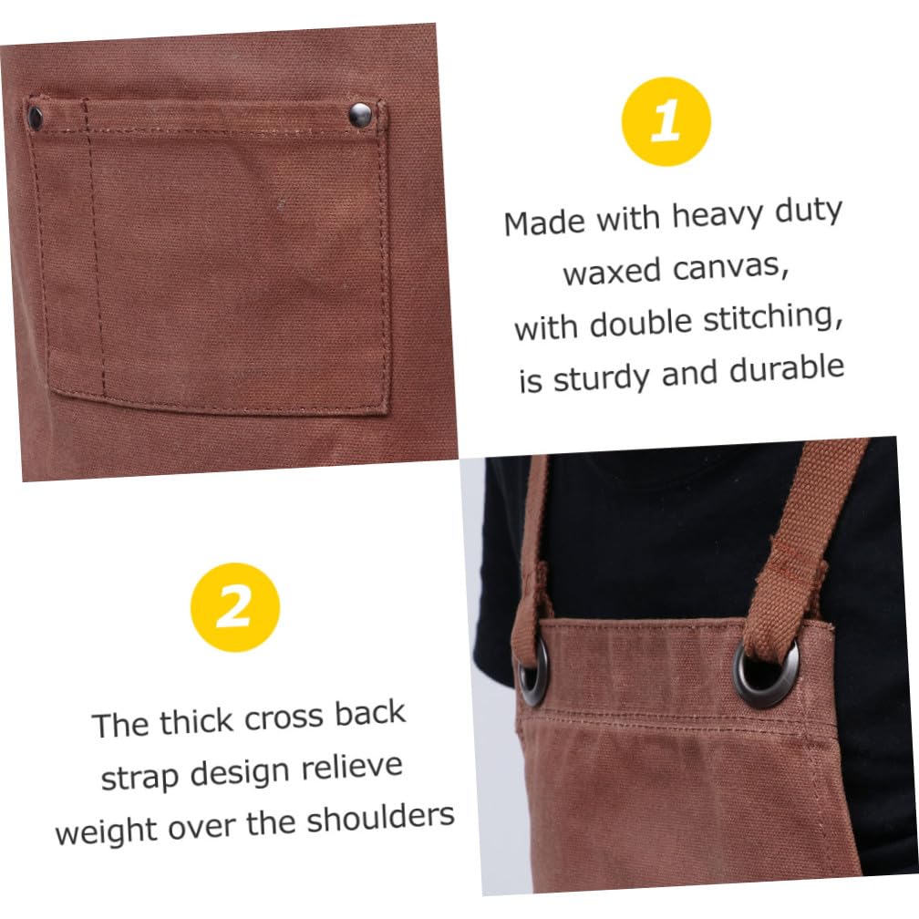 GALPADA Grembiule da Lavoro da Falegname in Waxed Canvas Kaki
