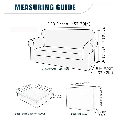 Miniatura 3 de Funda de sofá con fundas de cojín de asiento separadas y fundas de respaldo, fundas elásticas para sofá, fundas protectoras de terciopelo con estilo