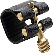 Jiayouy Professional Tenor Sax Saxophone Mouthpiece Leather Ligature Fastener Black