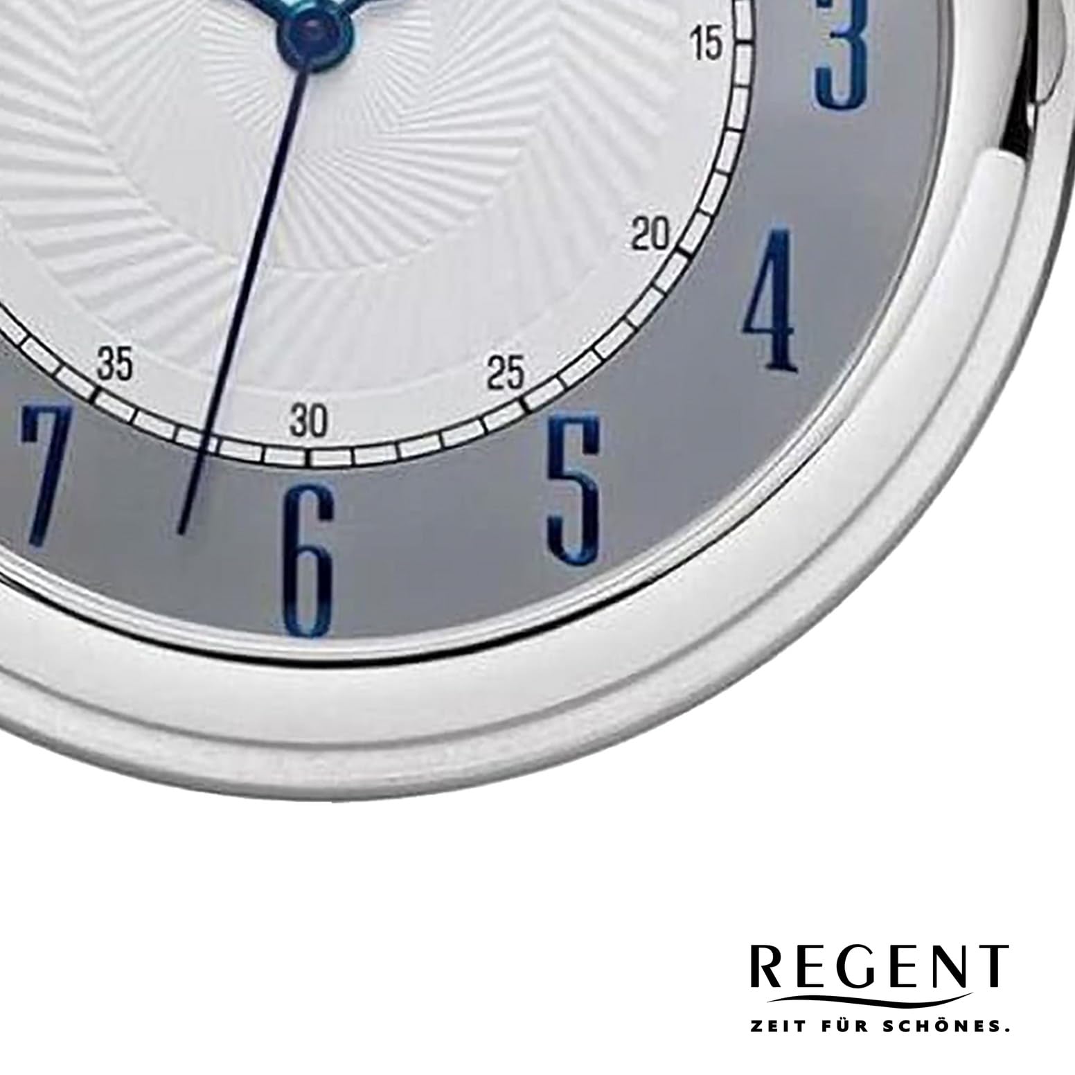 REGENT Savonnette Montre de poche pour homme avec couvercle à rabat chromé 50 mm à quartz blanc et cadran gris chiffres arabes
