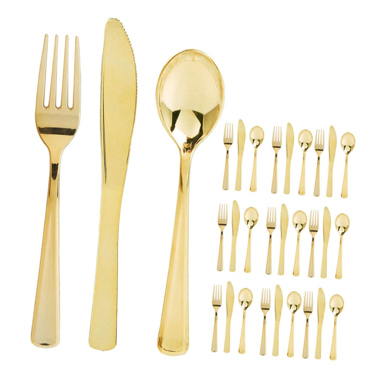BRIGHTFUFU Serving Utensils Set 10 Forks 10 Spoons Plastic Tableware for Dinner Party Disposable Cutlery