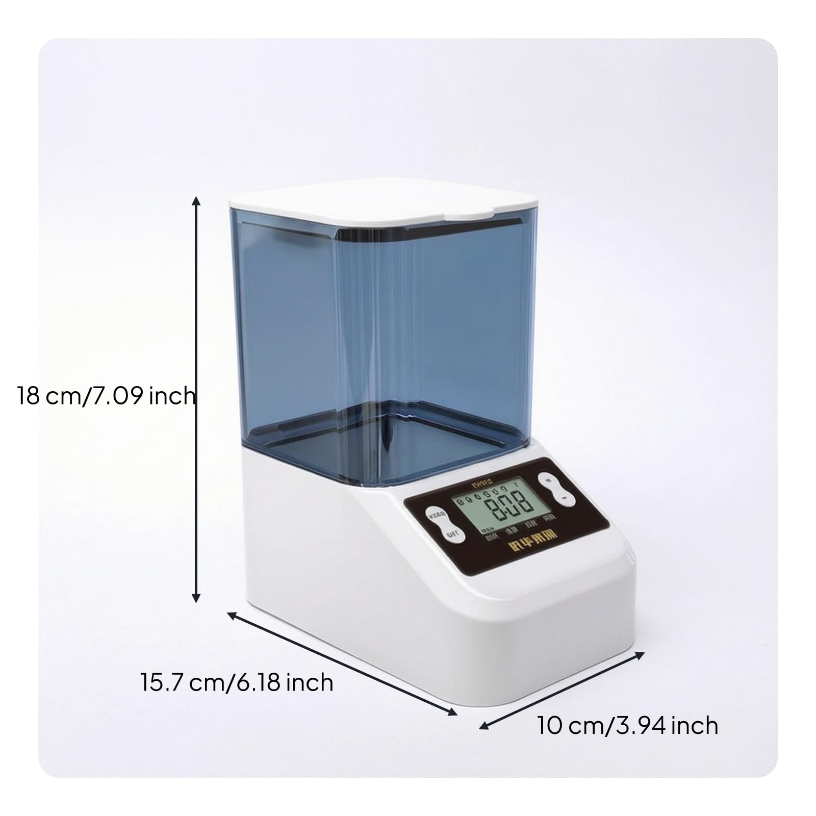 predolo Aquarium-Futterautomat automatisch Futterautomat mit Zeitschaltuhr einstellbar Fischfutterspender für Aquariumbesitzer, Fischbecken, Weiß, 1000ml
