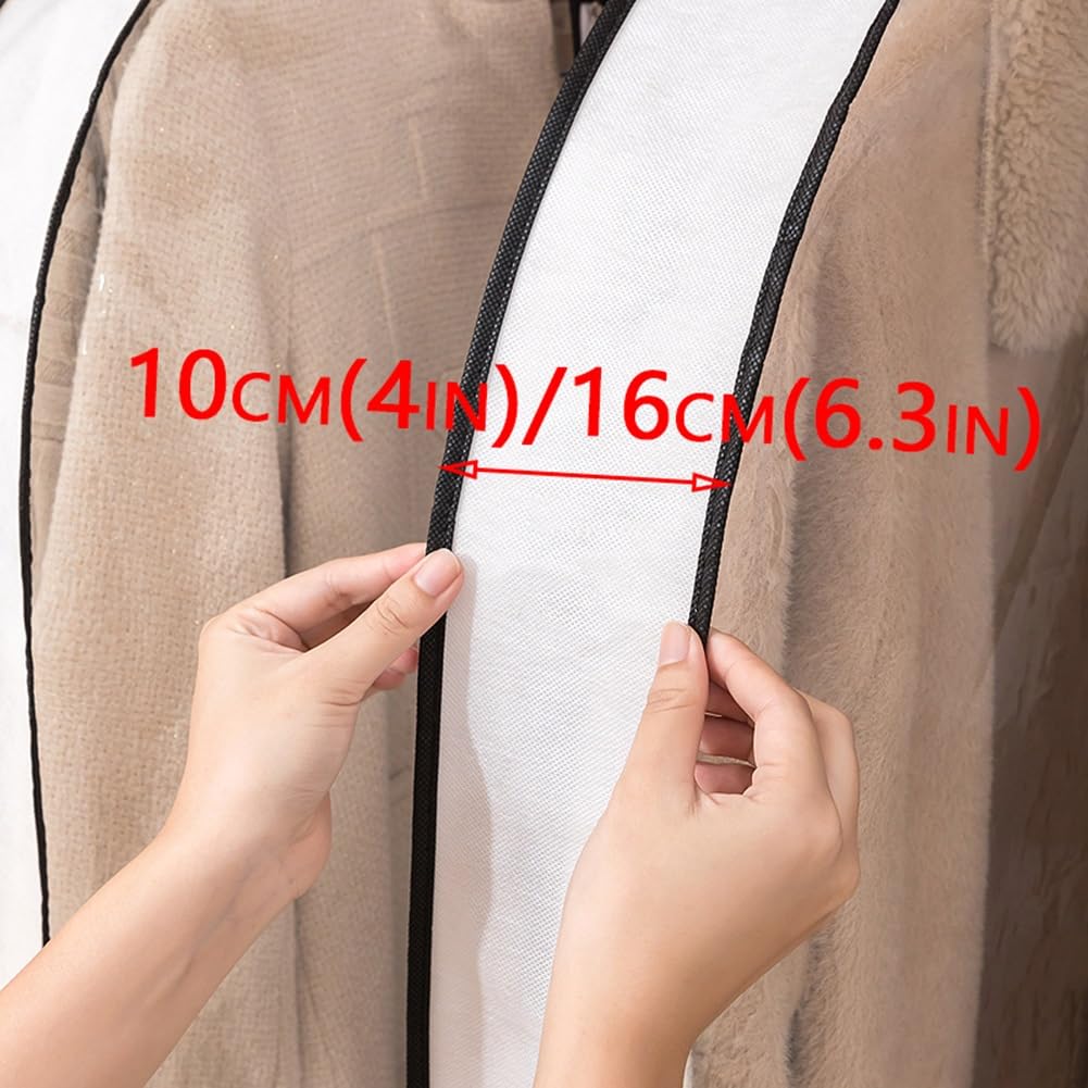 Bolsas de Almacenamiento el Armario Colgante con Cremallera, Bolsas para Vestidos Largos, Trajes, Abrigos, Blusas(White,60x10x150cm)